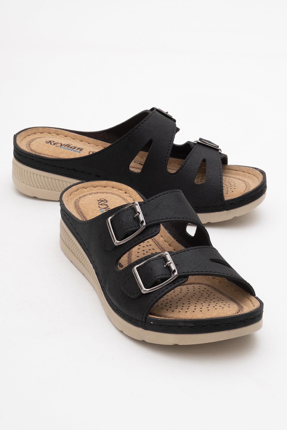 Kadın Tek Tokalı Terlik SİYAH