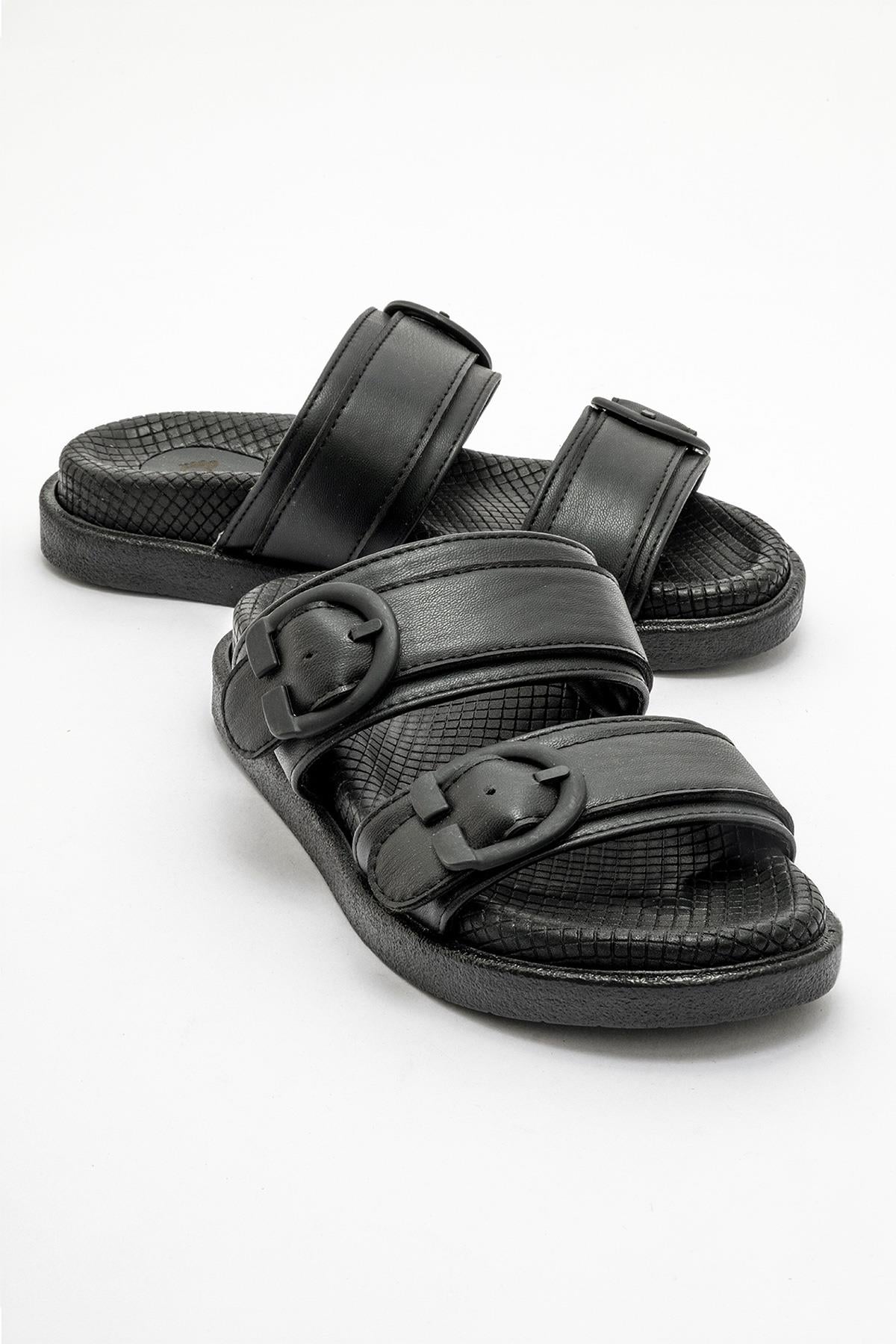 Kadın Tokalı Terlik SİYAH