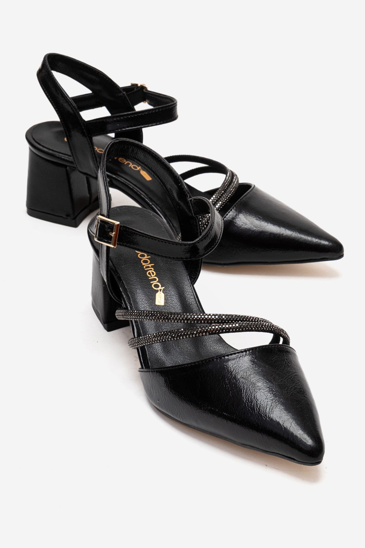 Kadın Topuklu Ayakkabı SİYAH KIRIŞIK