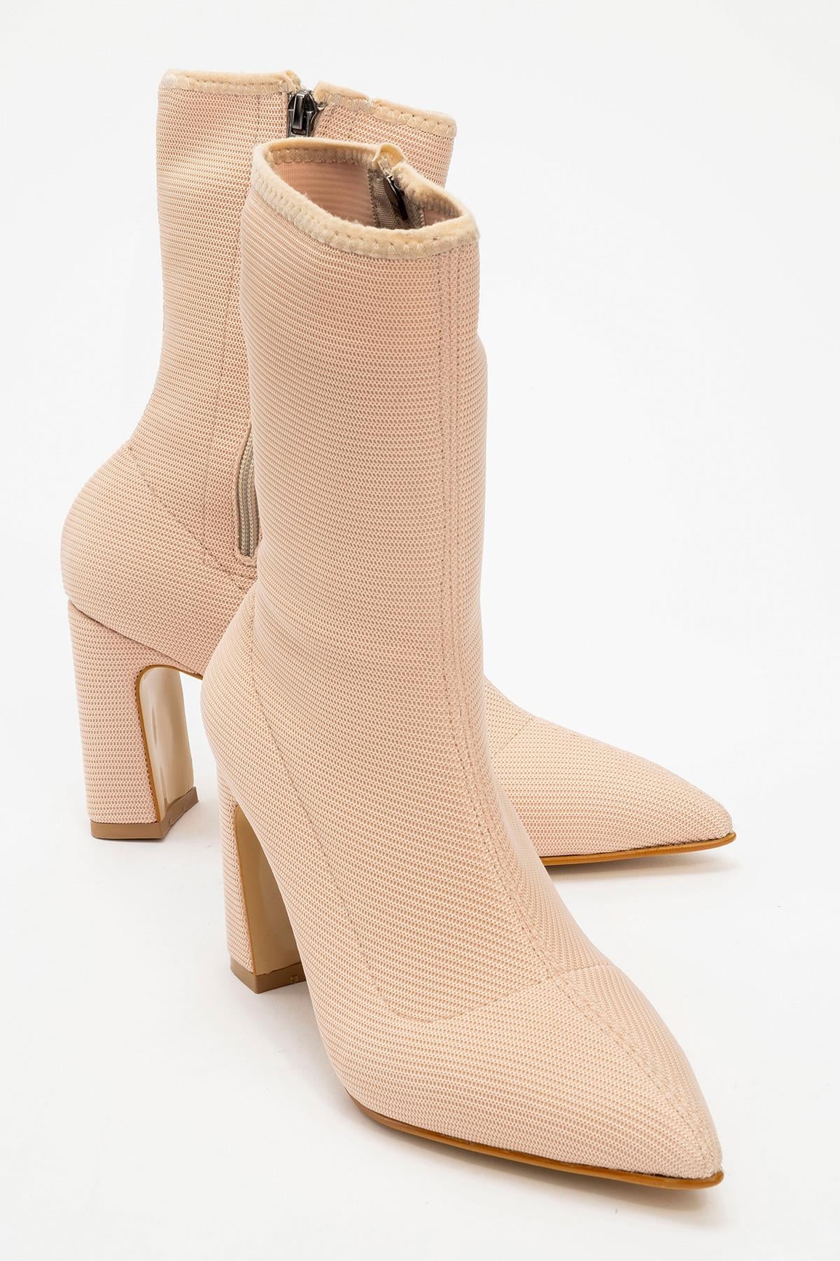 Kadın Topuklu Bot BEJ