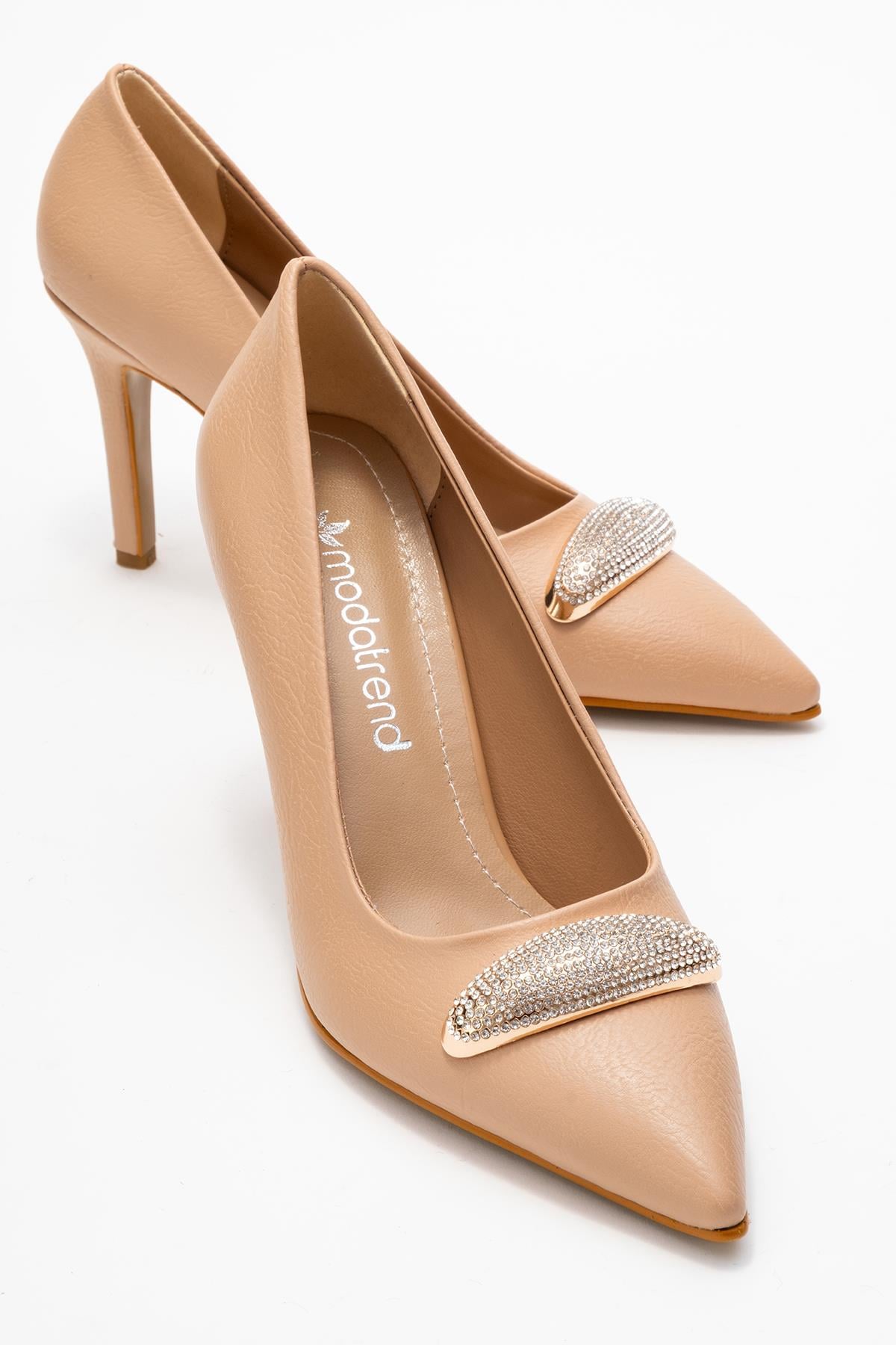 Taşlı Kadın Stiletto Ayakkabı TEN CİLT