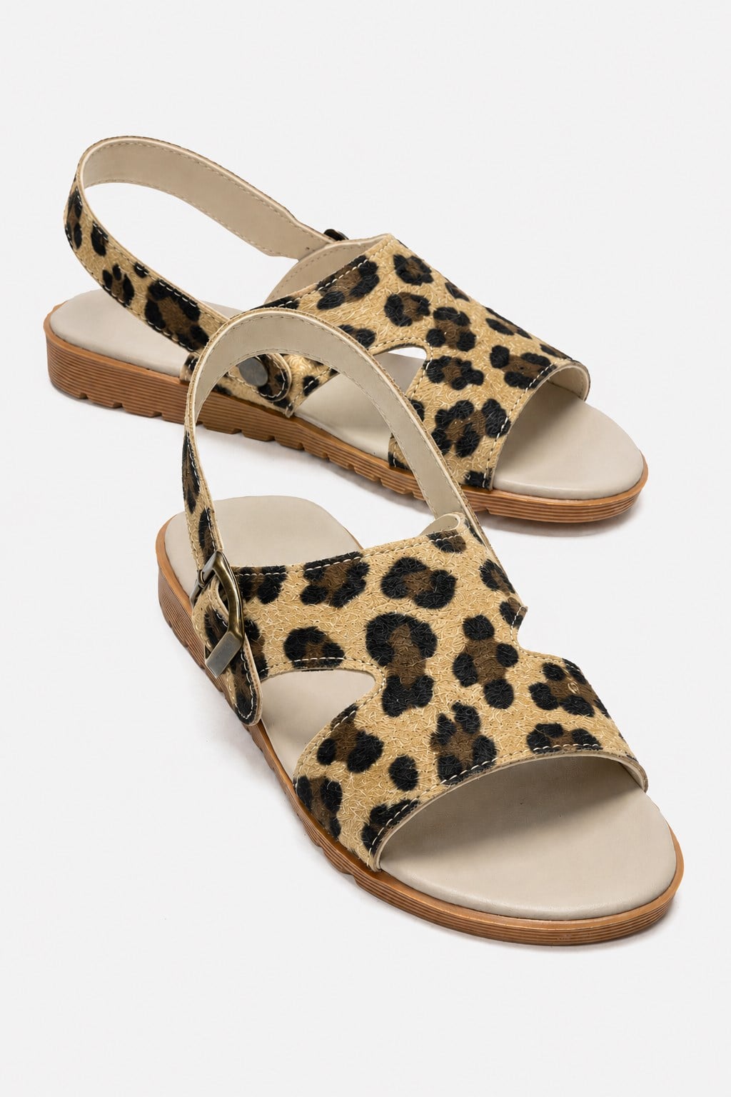 Tokalı Çapraz Kadın Sandalet LEOPAR