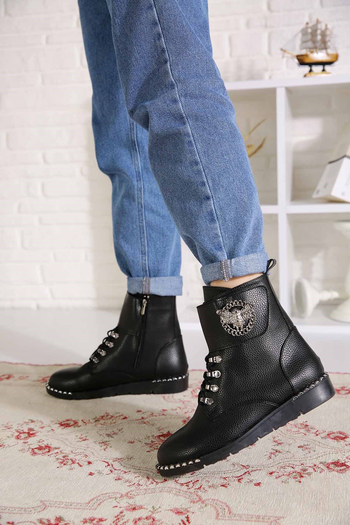 Bayan  Bot - 1807 SİYAH ROLAX