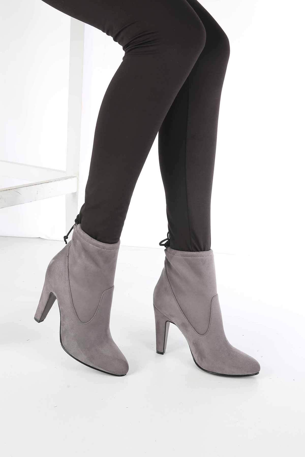 Bayan  Bot - 4072 GRİ SÜET