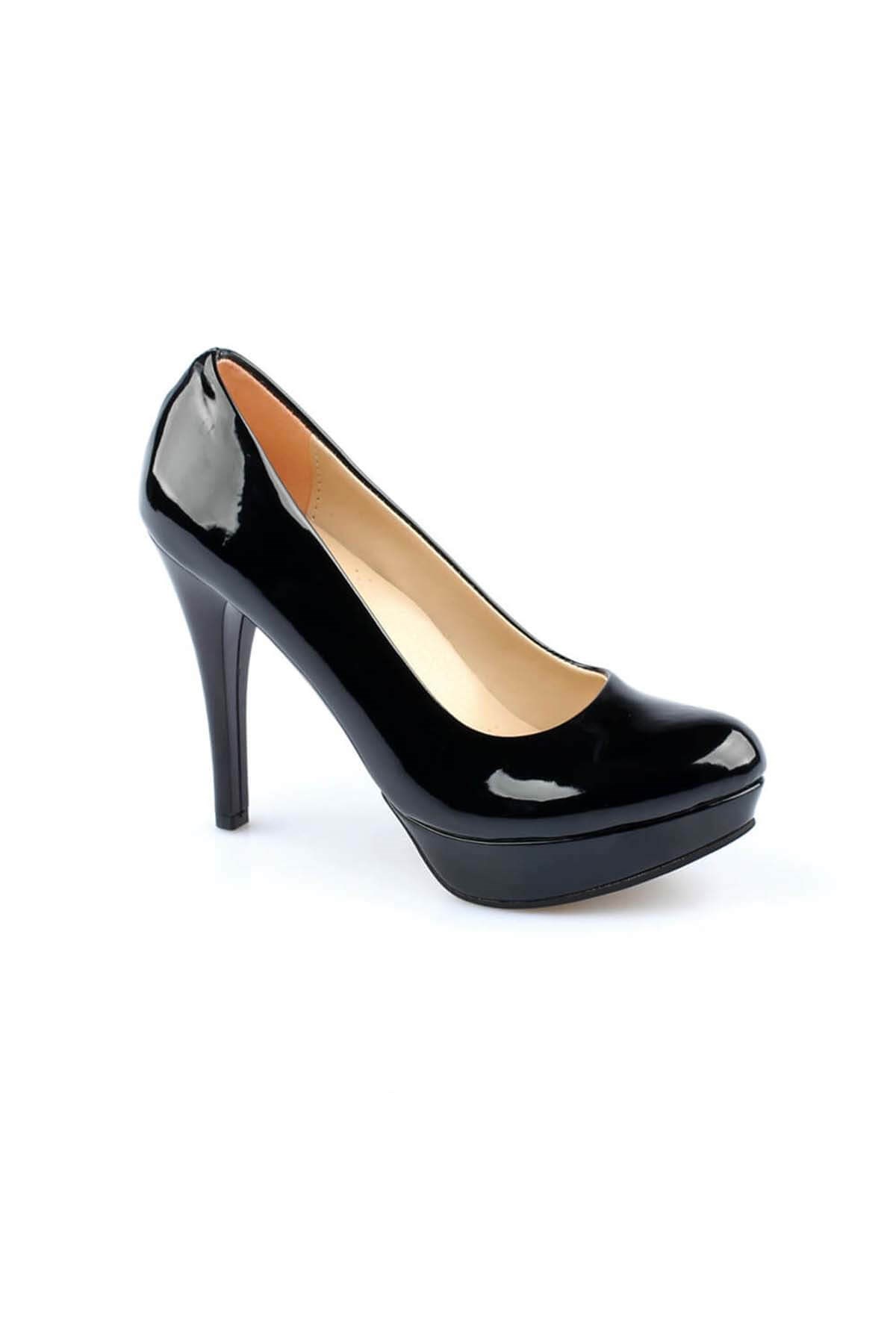 Bayan 20 mm İnce Topuklu Stiletto Ayakkabı - 3507 SİYAH RUGAN