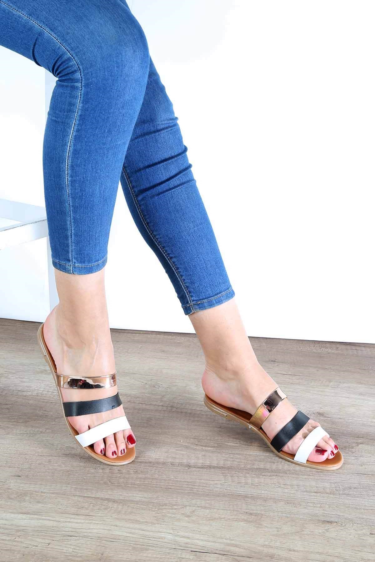 Bayan 3 Bant Terlik - 2229 SİYAH BAKIR AYNA