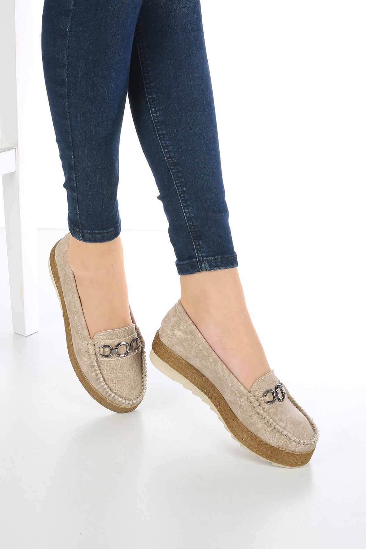 Bayan Ayakkabı - 0420 VİZON