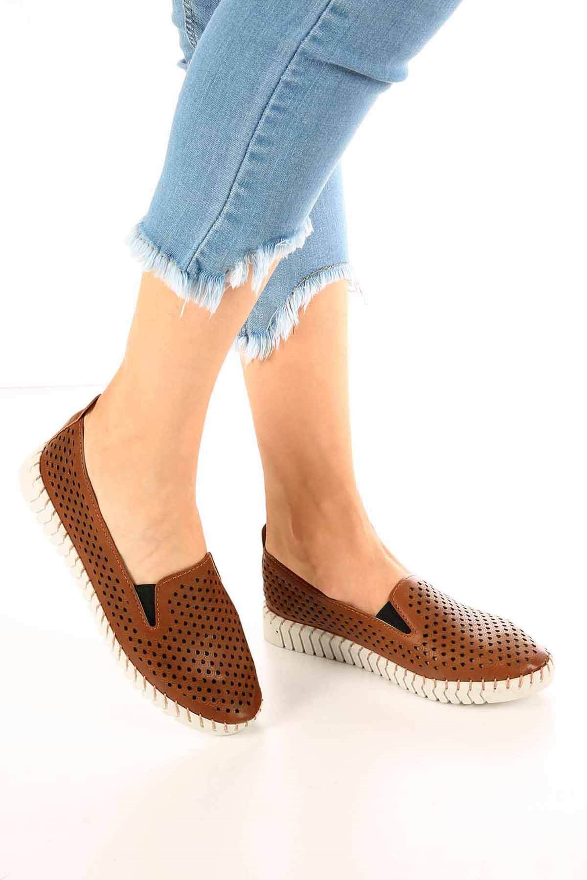 Bayan Ayakkabı - 0812 TABA CİLT