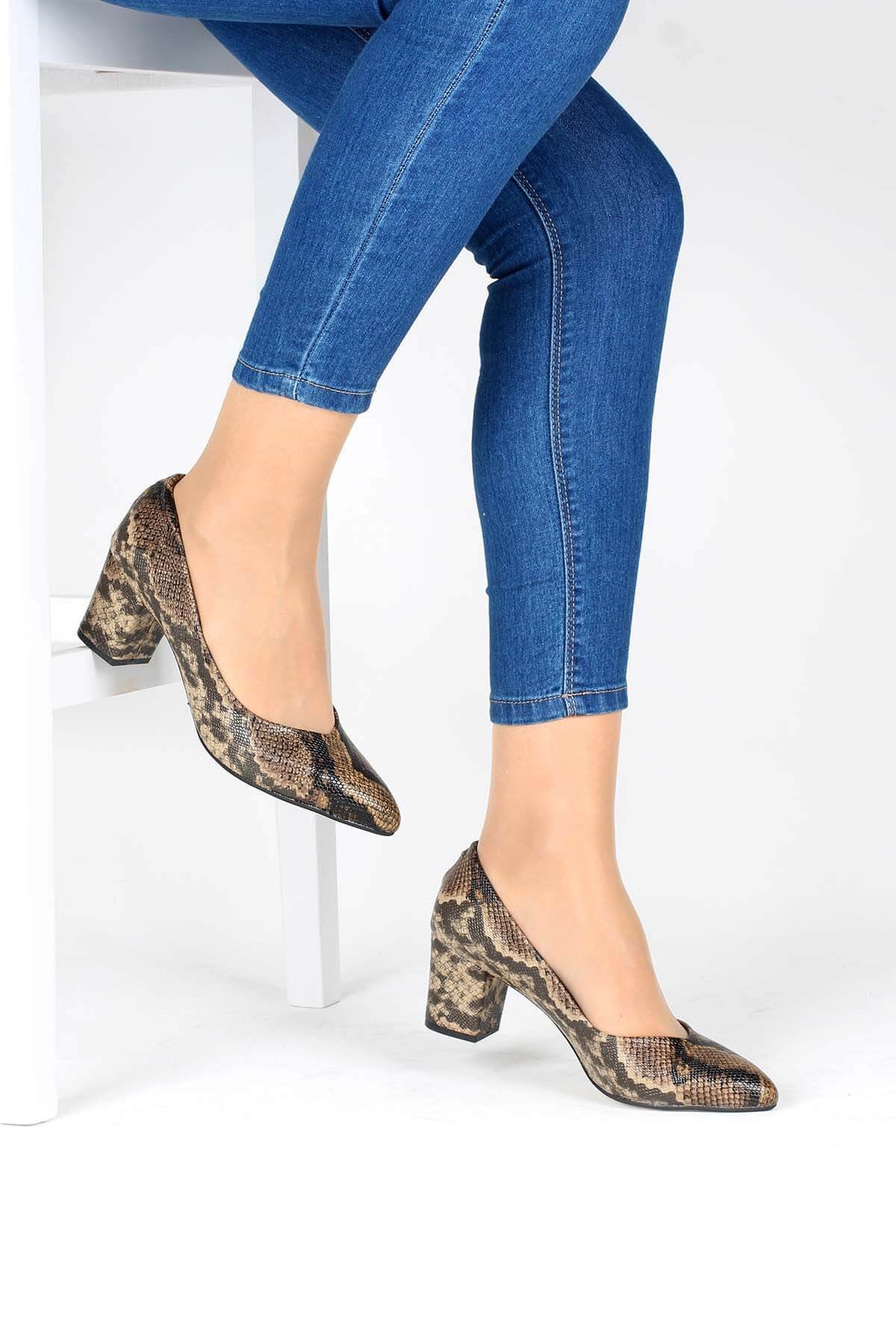 Bayan Ayakkabı - 3356 VİZON YILAN