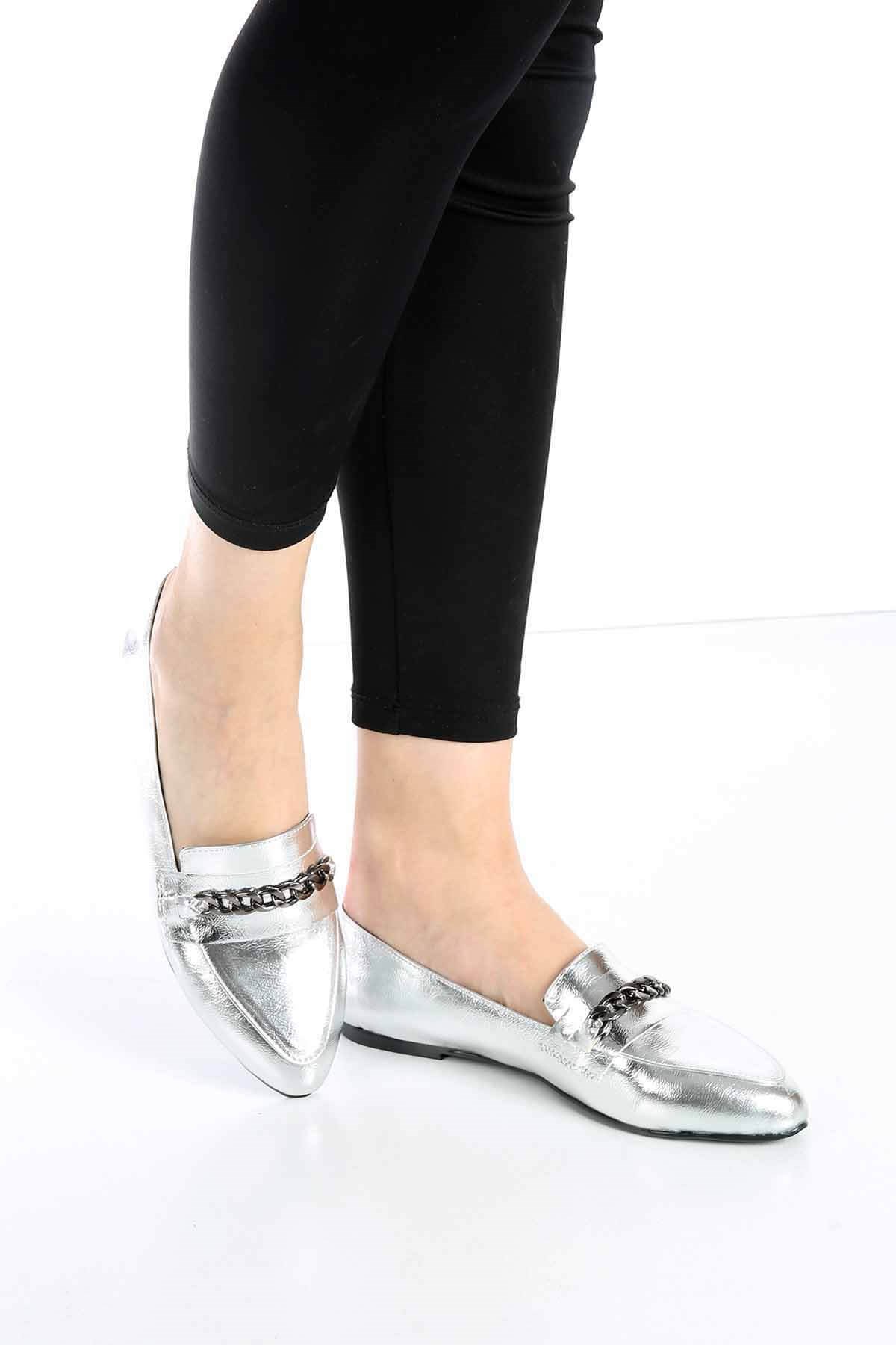 Bayan Ayakkabı - 3786 GÜMÜŞ KIRIŞIK