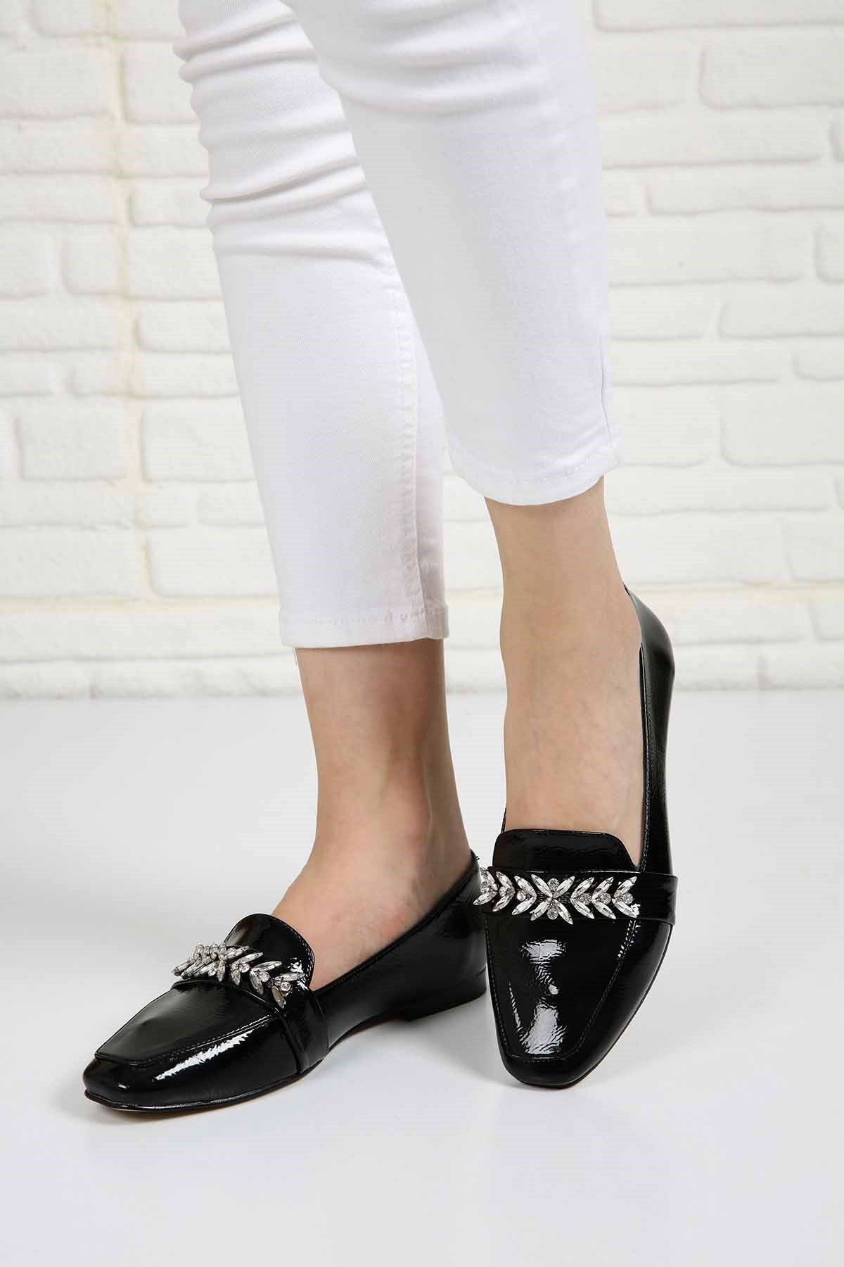 Bayan Babet  - 5819 SİYAH KIRIŞIK RUGAN