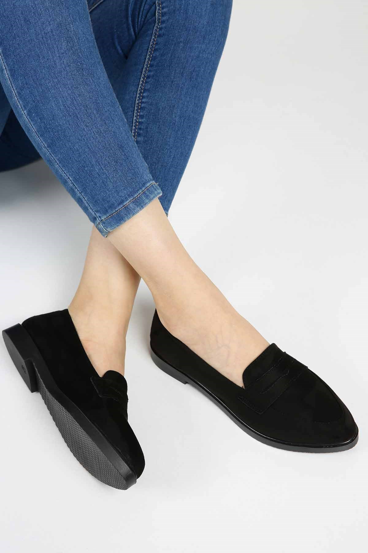 Bayan Babet  - 6034 SİYAH SÜET