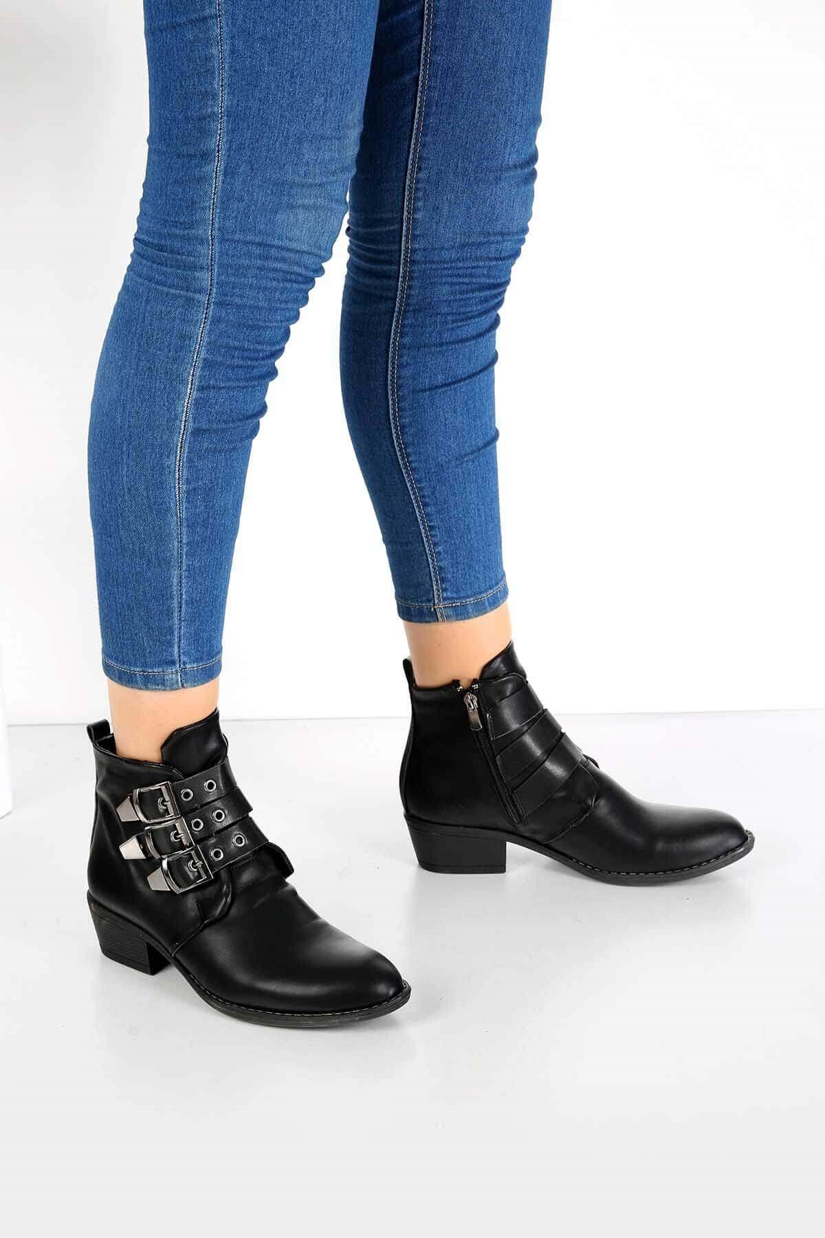 Bayan Bot - 2408 SİYAH CİLT