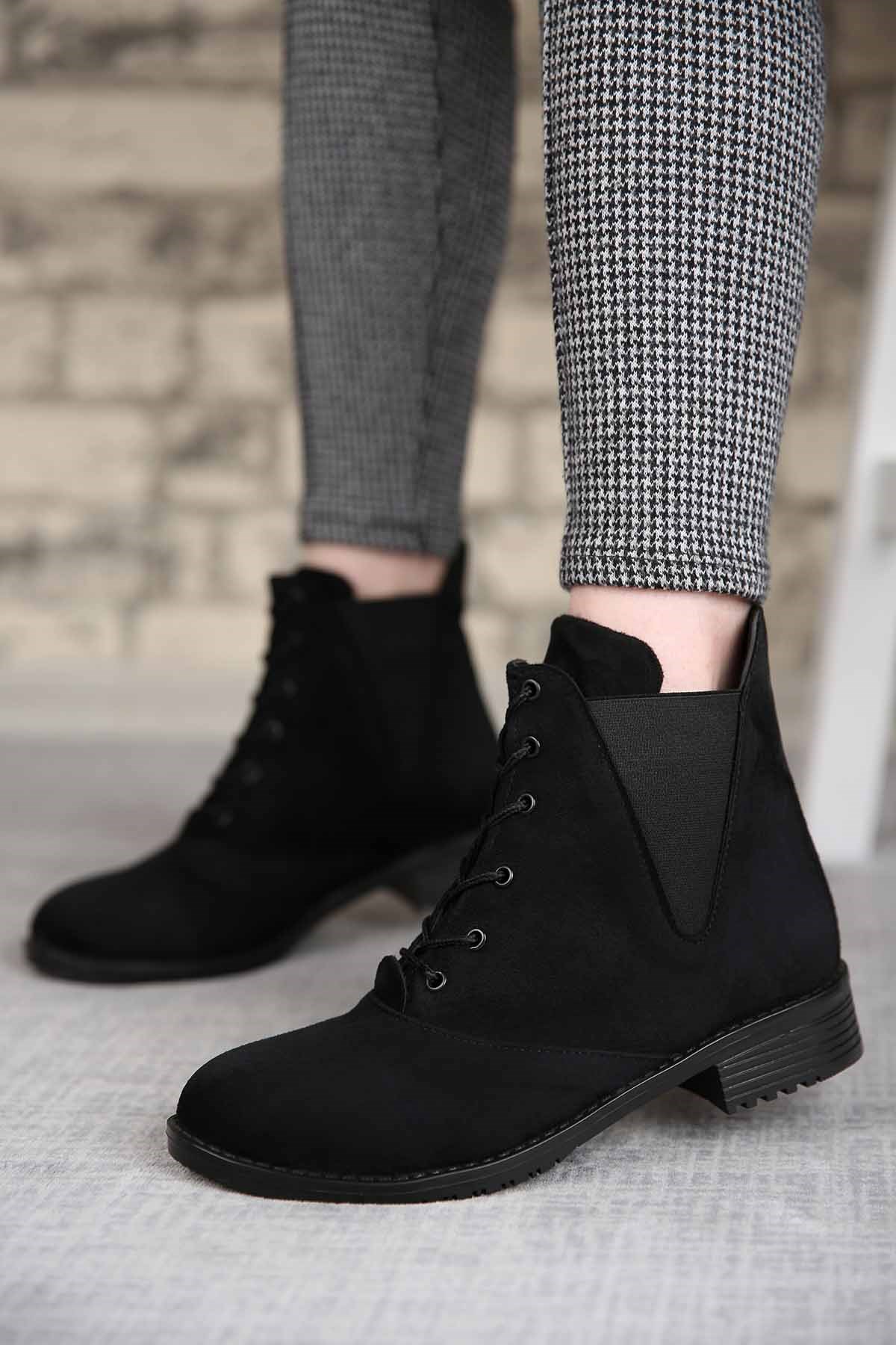 Bayan Bot - 4532 SİYAH SÜET