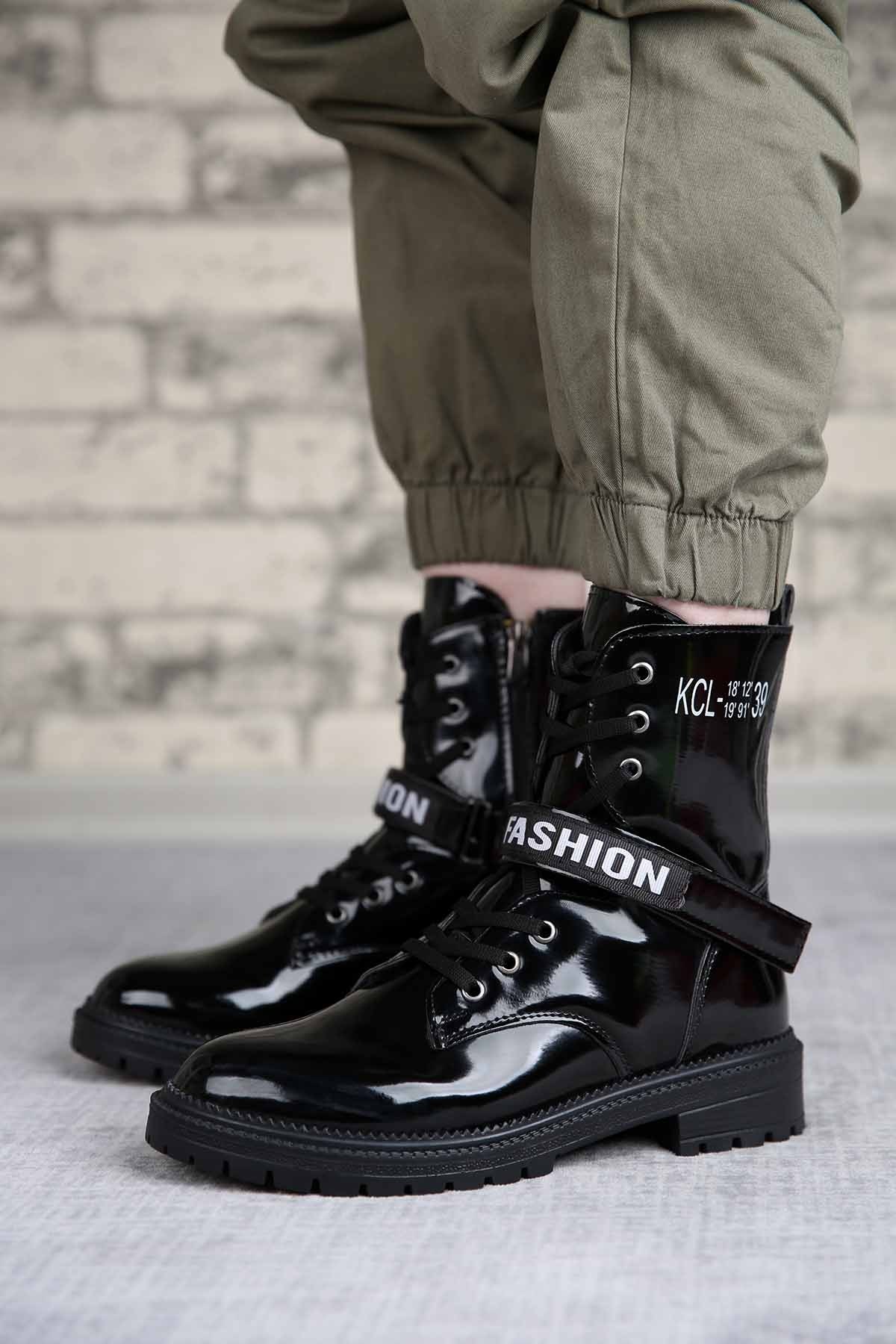 Bayan Bot - K1881 SİYAH RUGAN