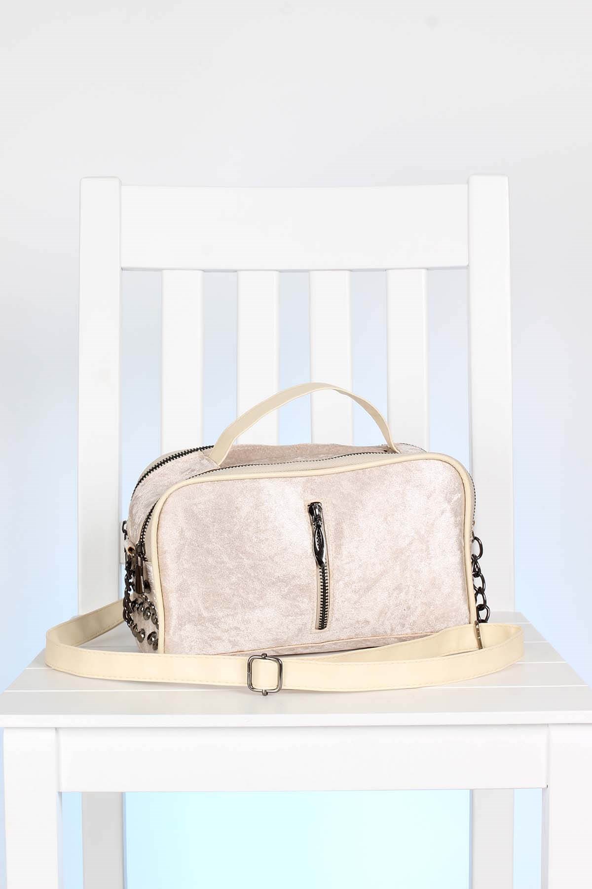 Bayan Çanta - 3633 BEYAZ KADİFE