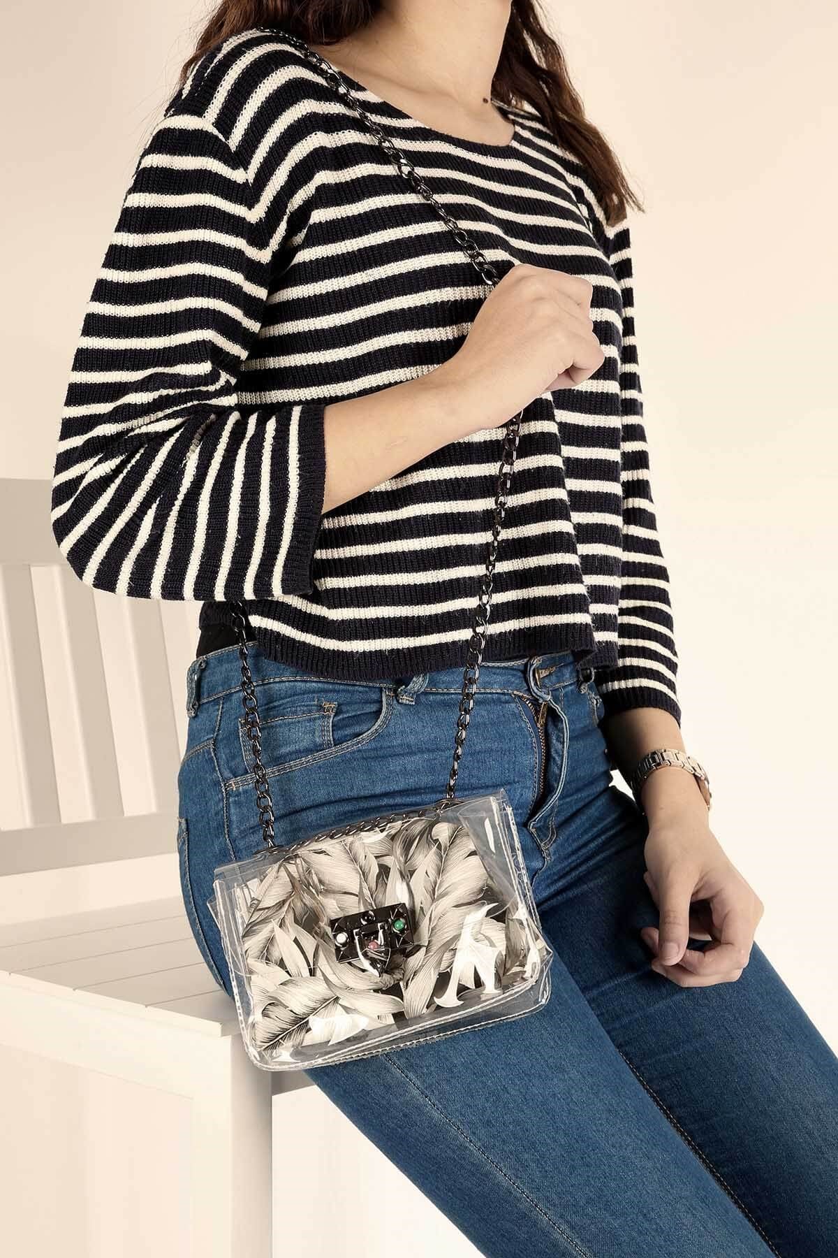 Bayan Çanta - 3797 SİYAH ÇİÇEK