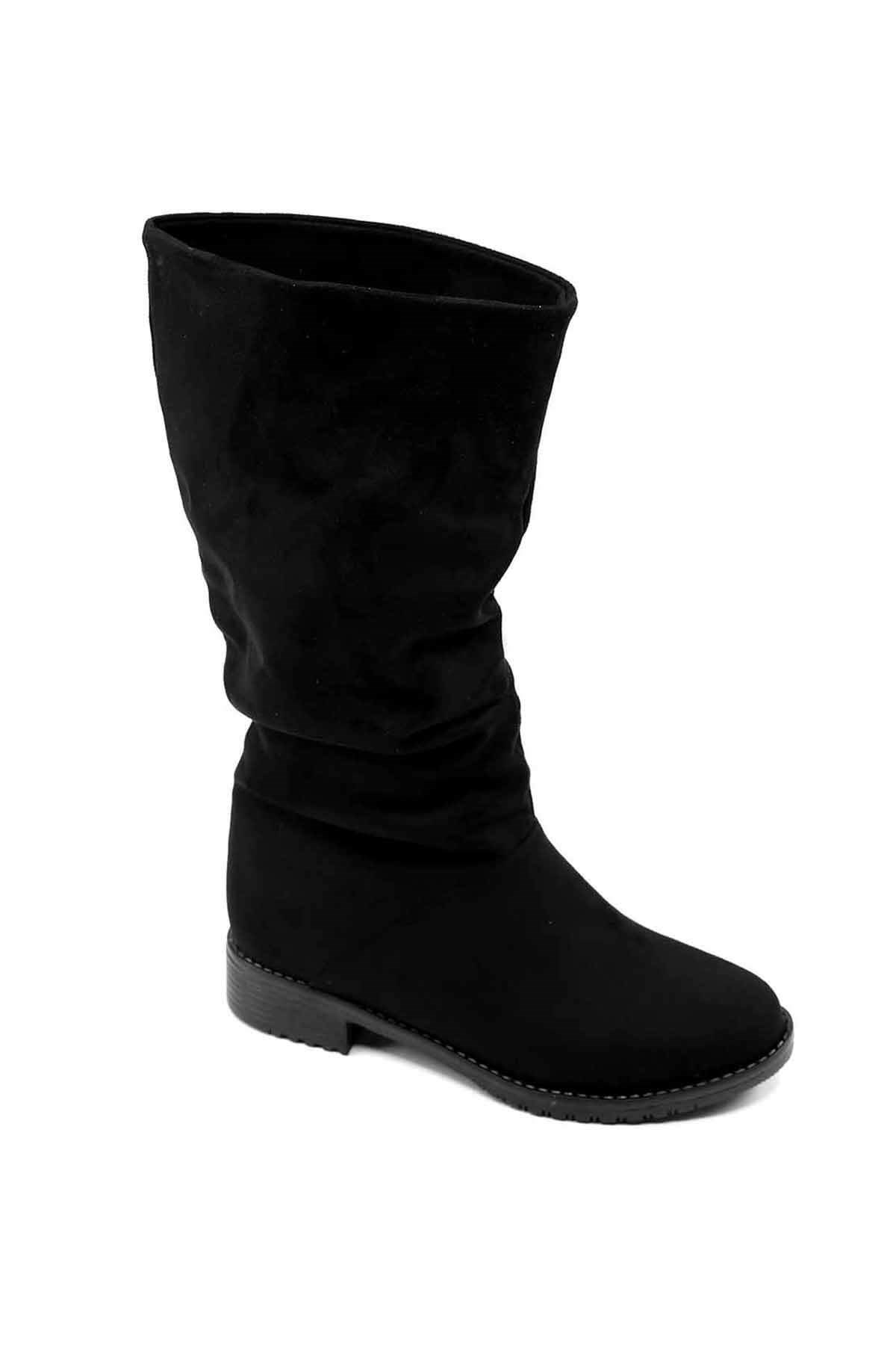 Bayan Çizme - D3010 SİYAH SÜET