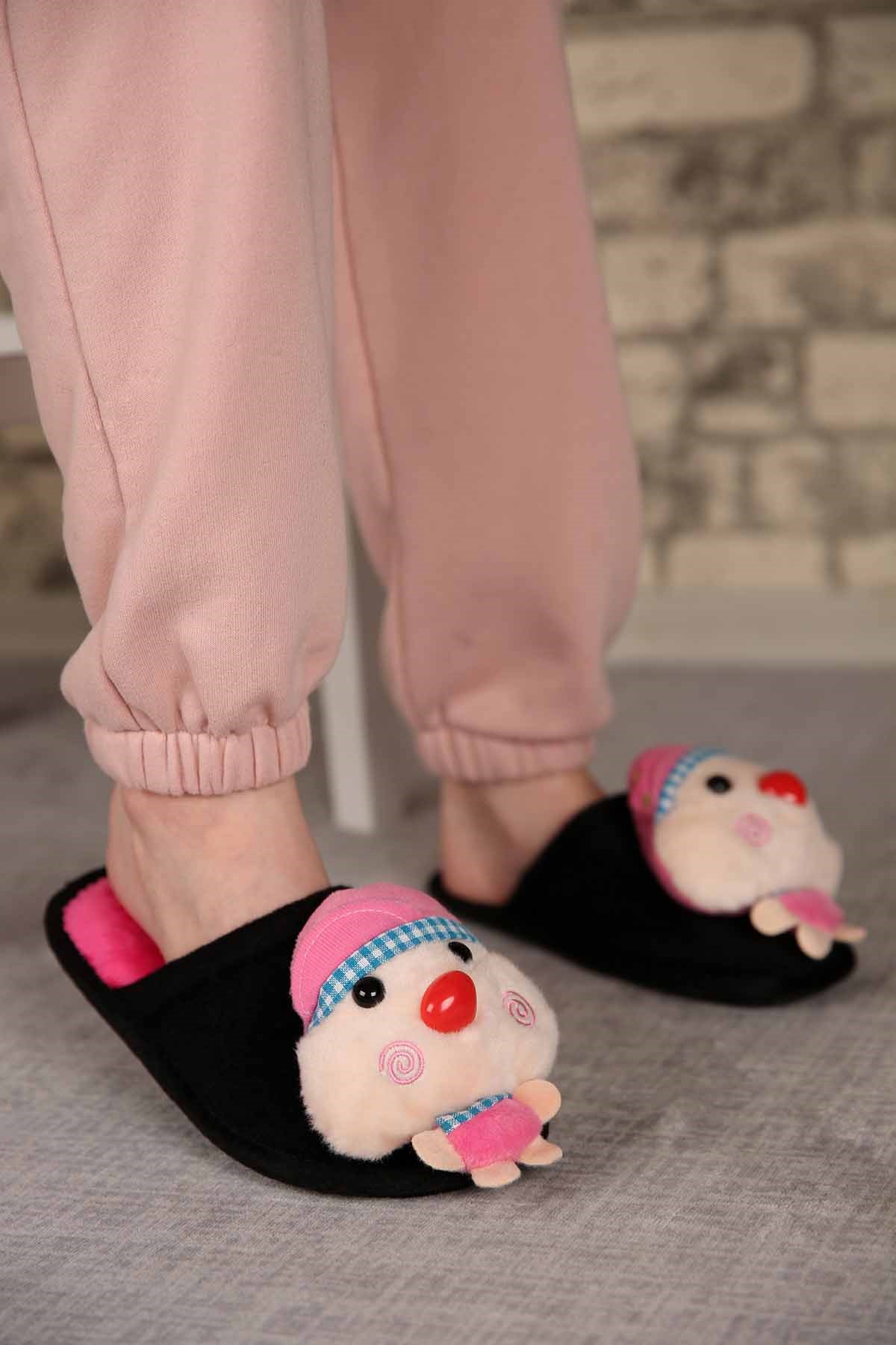 Bayan Köpstebekli Ev Terliği PEMBE