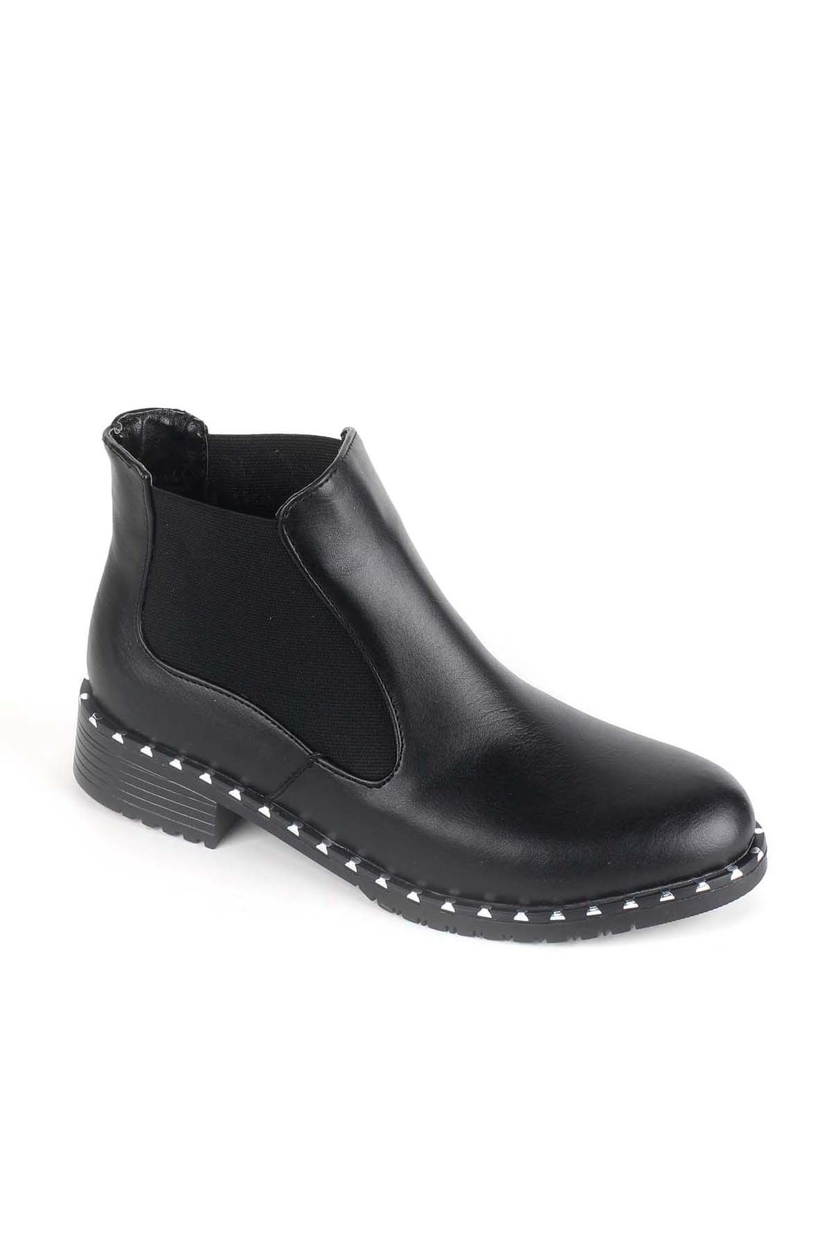 Bayan Lastikli Bot - 425 SİYAH CİLT