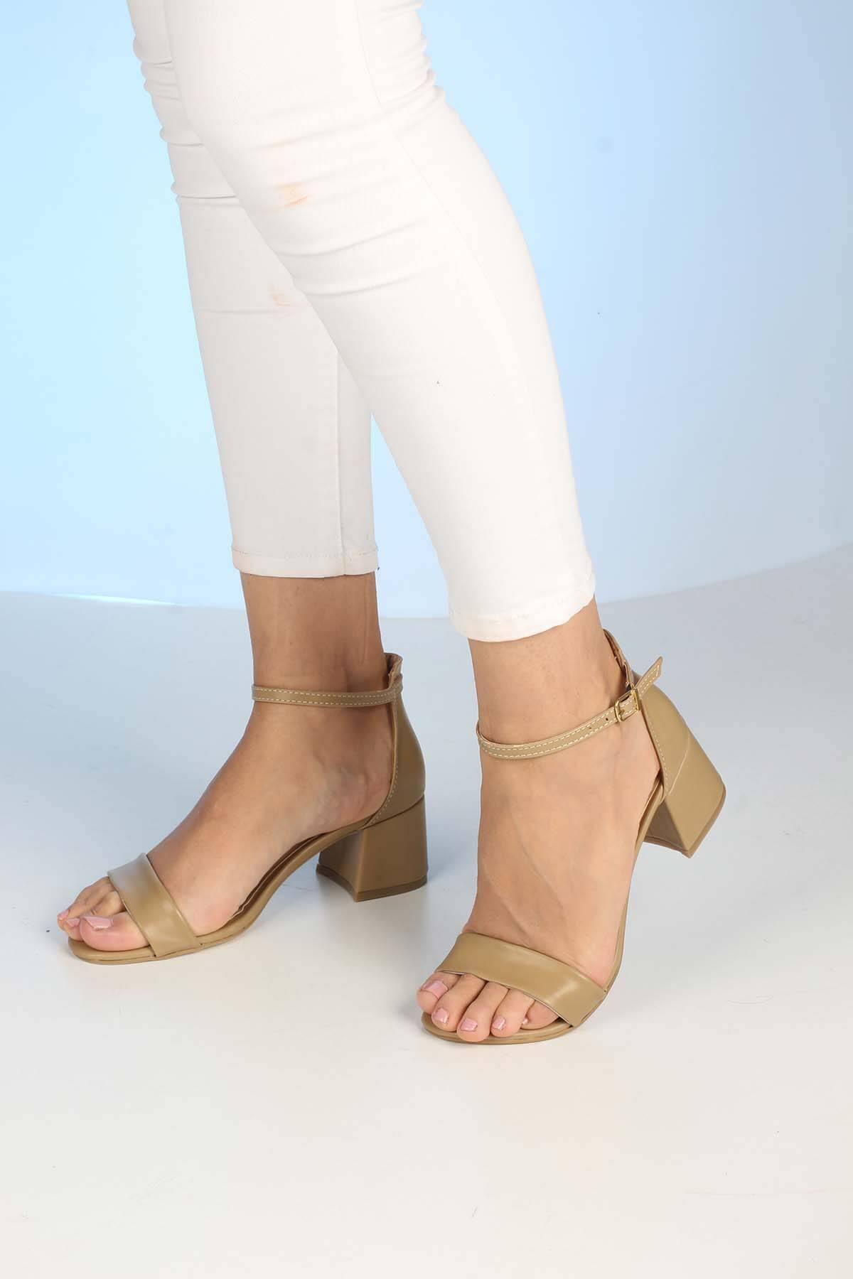 Bayan Sandalet - 3367  AÇIK VİZON CİLT