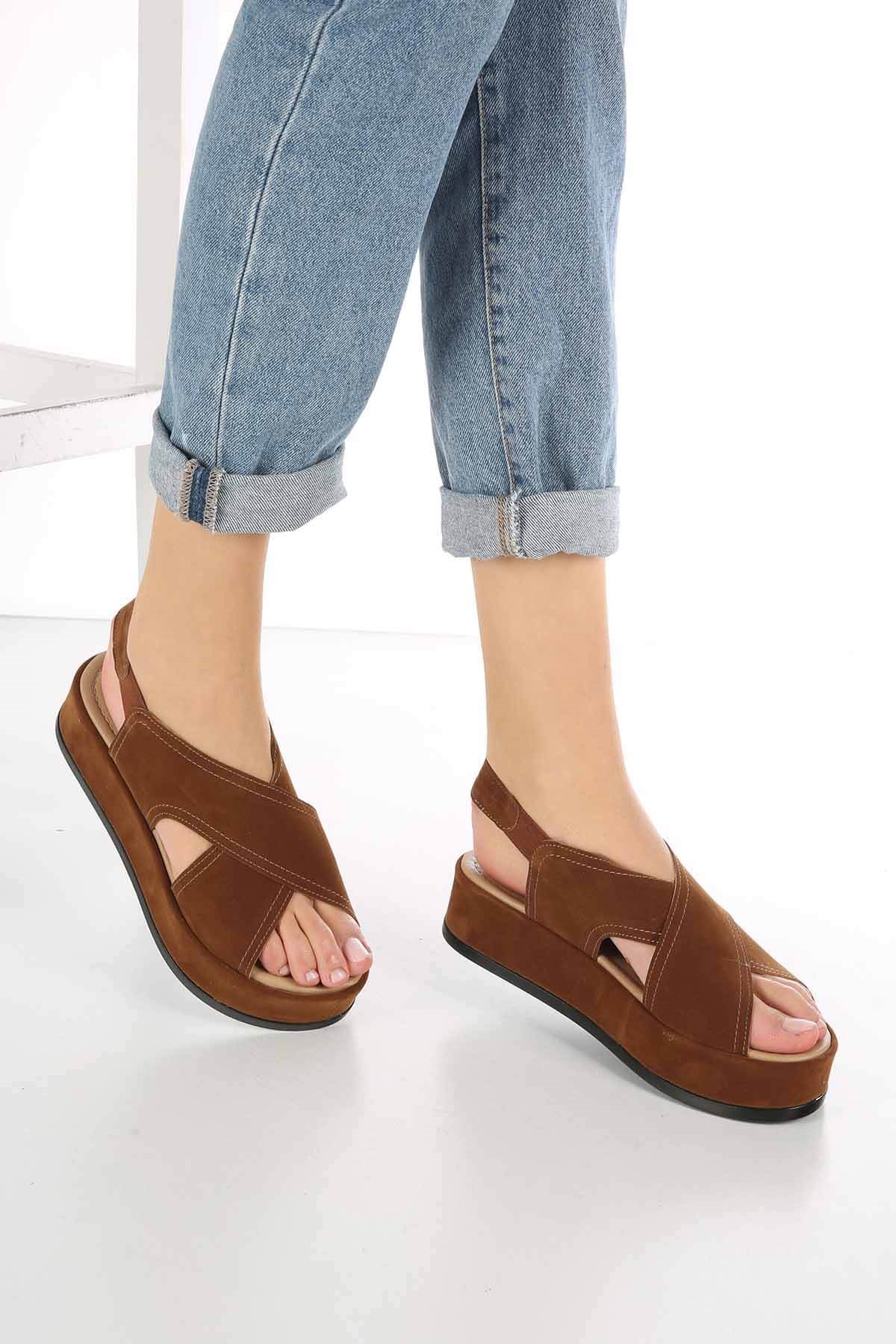 Bayan Sandalet - E040 TABA SÜET