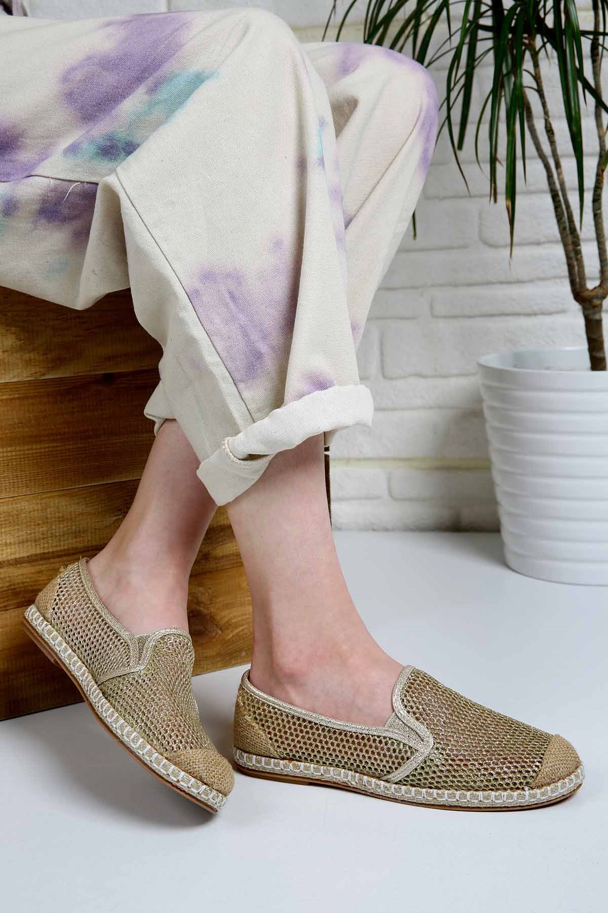 Bayan Simli File Espadril 7123 ALTIN