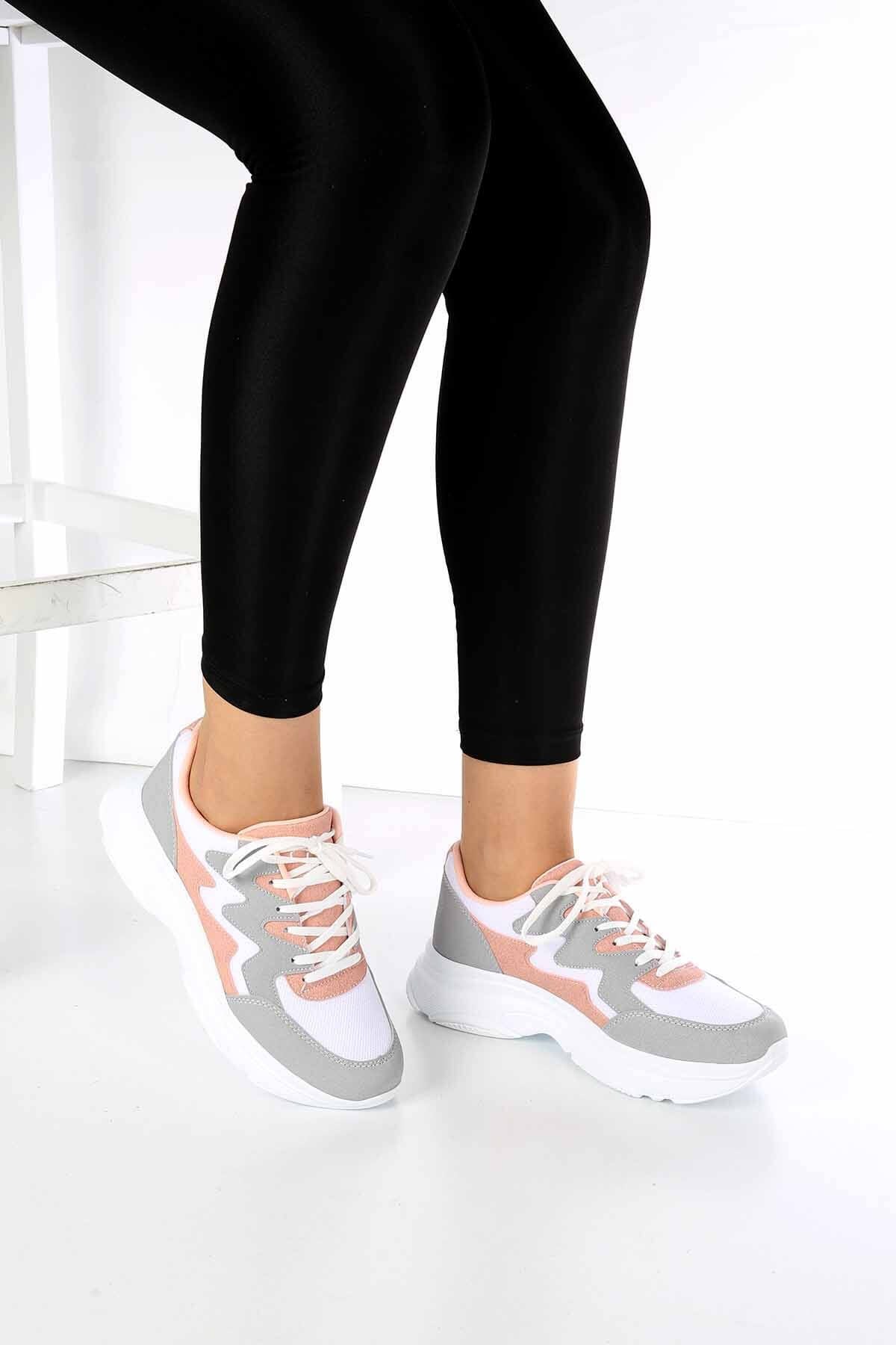 Bayan Spor Ayakkabı - 0108 PUDRA BUZ