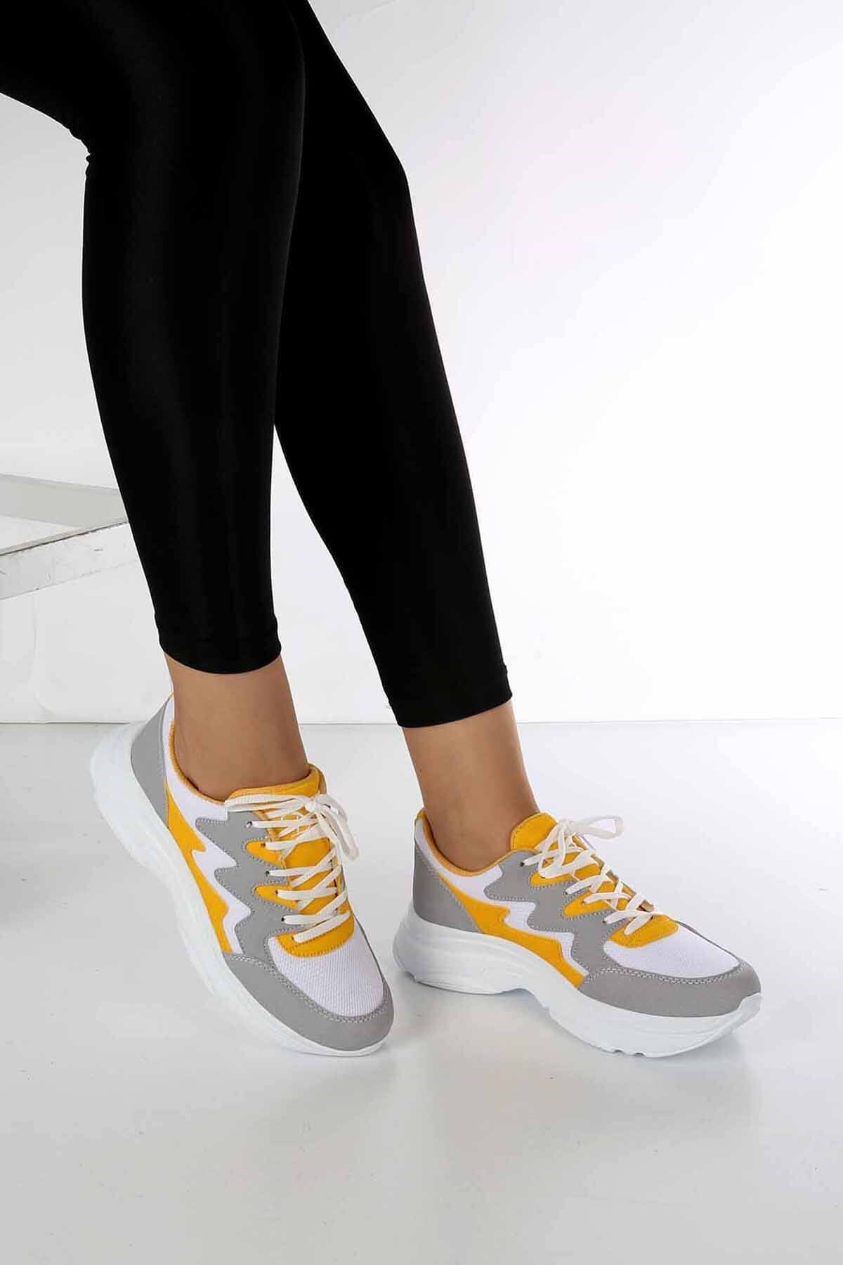 Bayan Spor Ayakkabı - 0108 SARI BUZ
