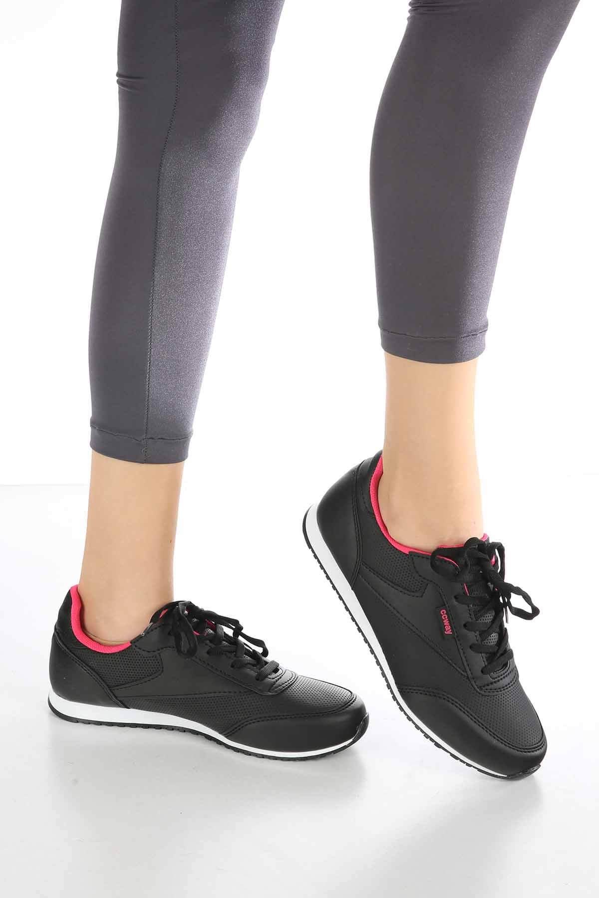 Bayan Spor Ayakkabı - 3038-111 SİYAH FUJE