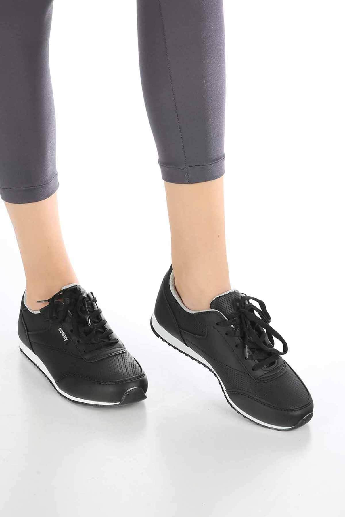 Bayan Spor Ayakkabı - 3038-111 SİYAH GÜMÜŞ