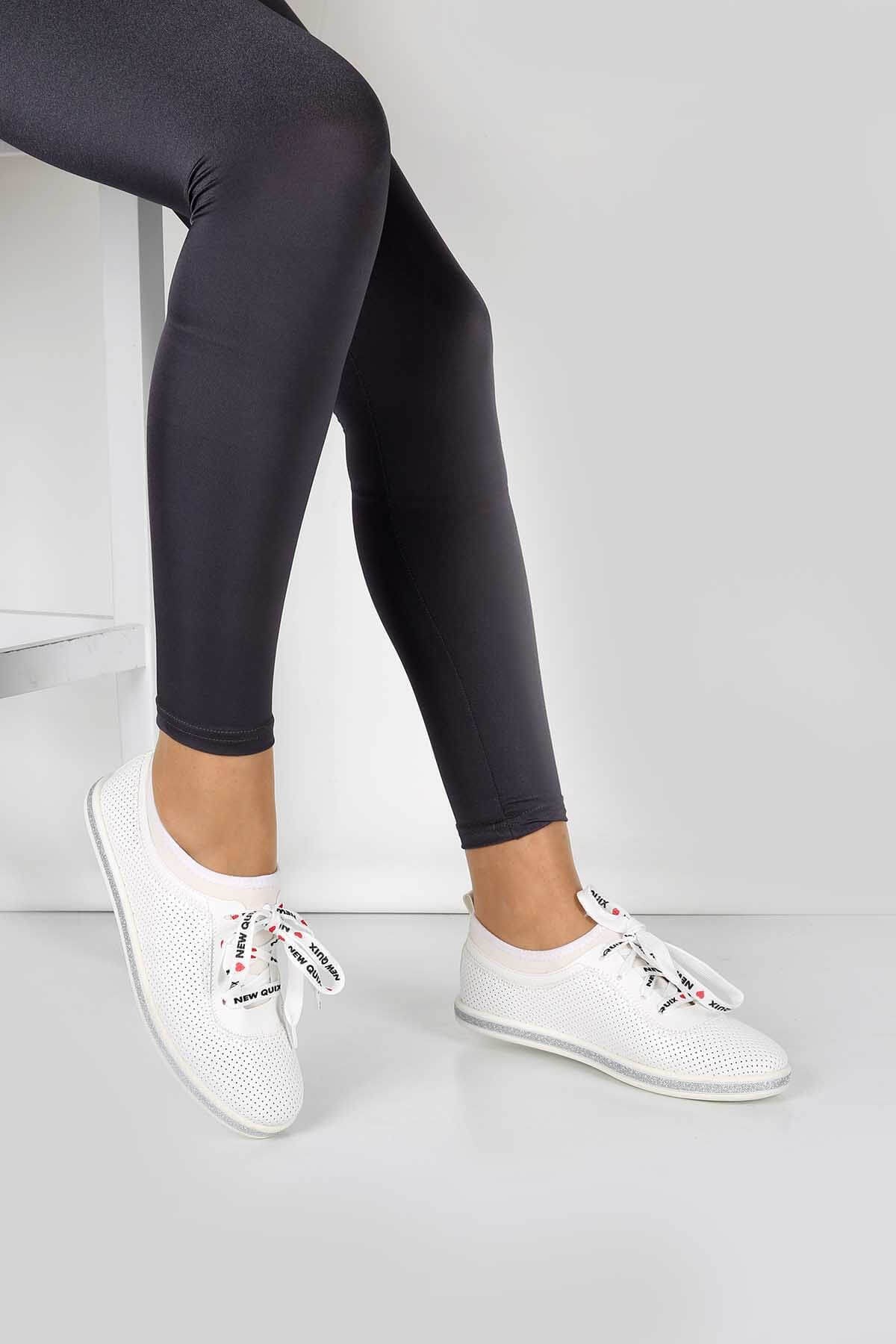 Bayan Spor Ayakkabı - R517 BEYAZ CİLT