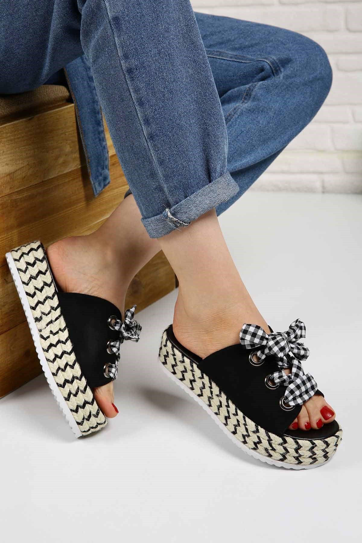 Bayan Terlik - L951 SİYAH SÜET