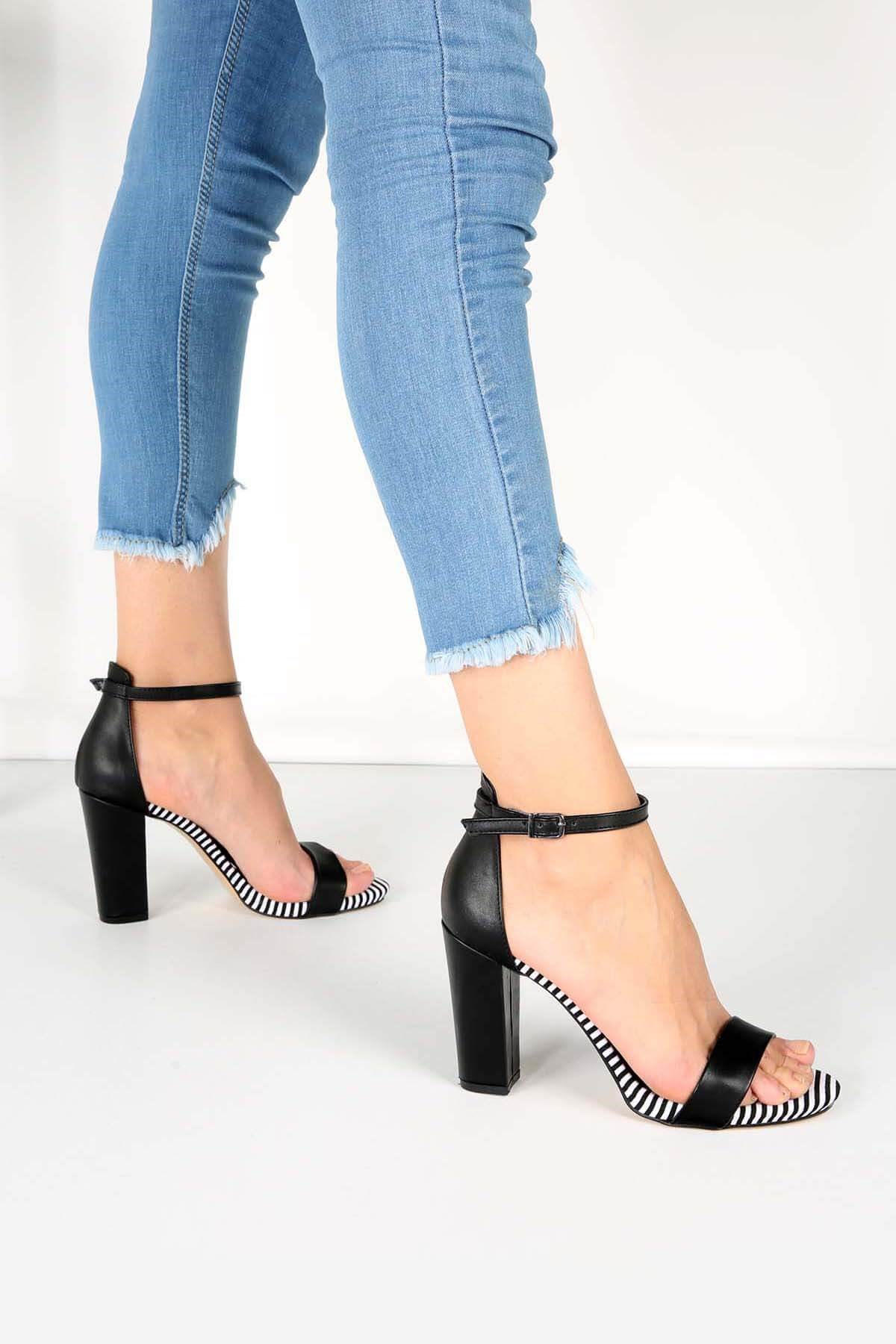 Bayan Yandan Örgülü Bot - 2984-239 SİYAH CİLT