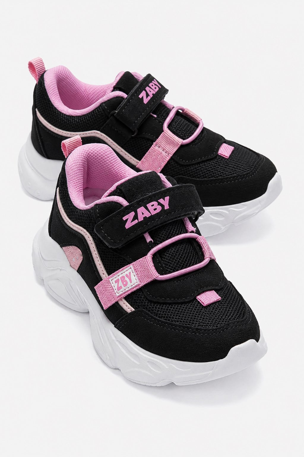 Cırtlı Lastikli Anorak Çocuk Spor Ayakkabı 26-30 SİYAH PEMBE