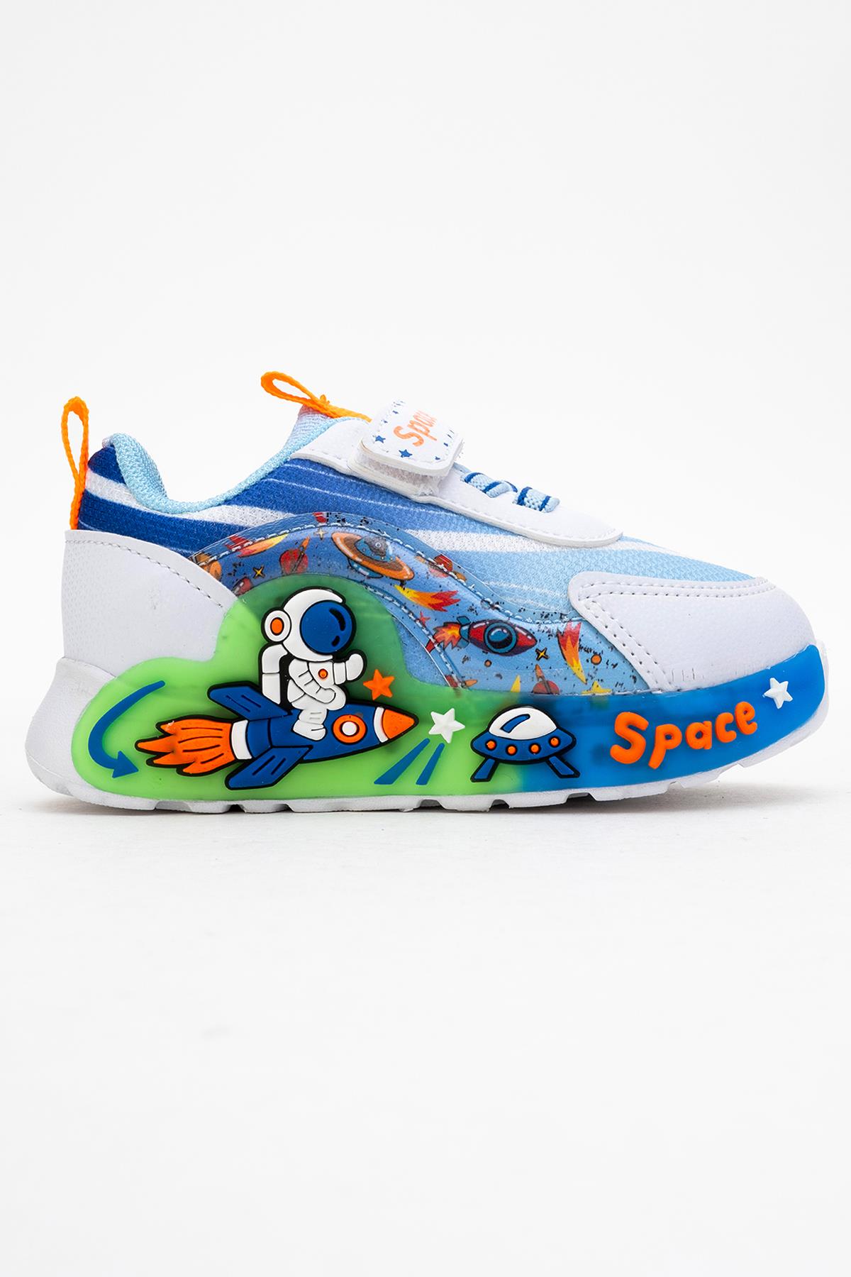 Çocuk Anorak Işıklı Spor Ayakkabı 21-25 BEYAZ SAX