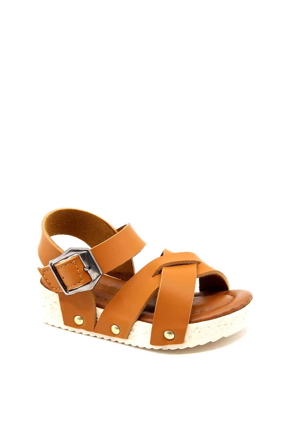 Çocuk Çapraz Bantlı Sandalet 22-25 TABA