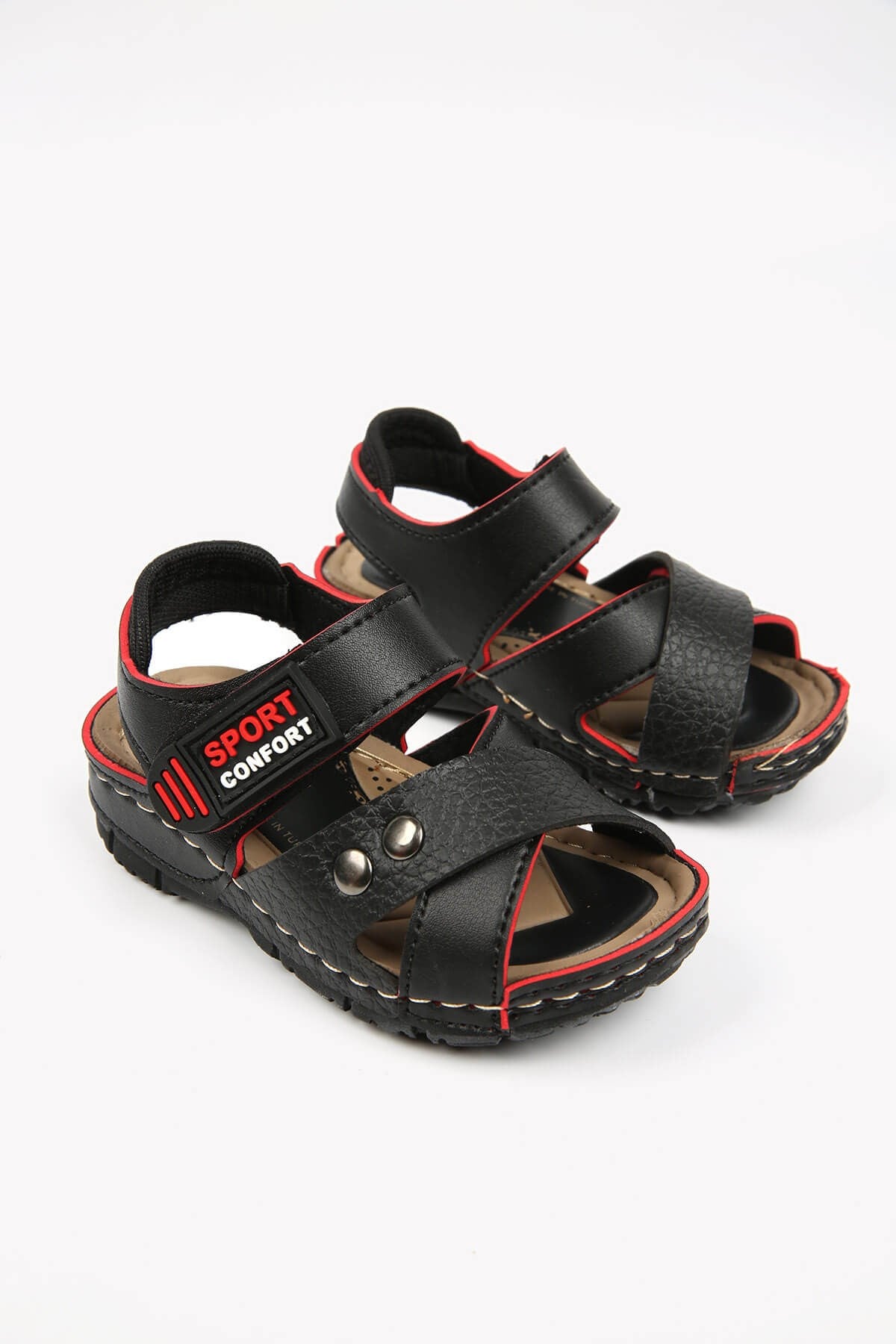 Çocuk Çapraz Bantlı Sandalet 31-35 SİYAH