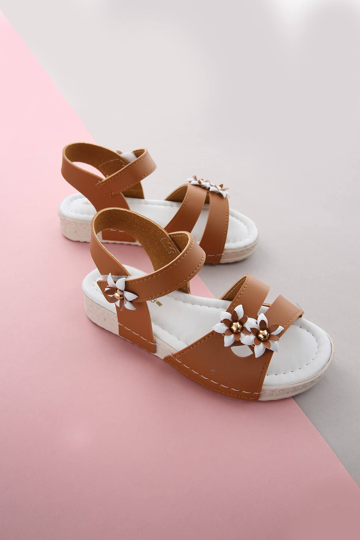 Çocuk Çiçekli Sandalet 30-35 TABA TABA