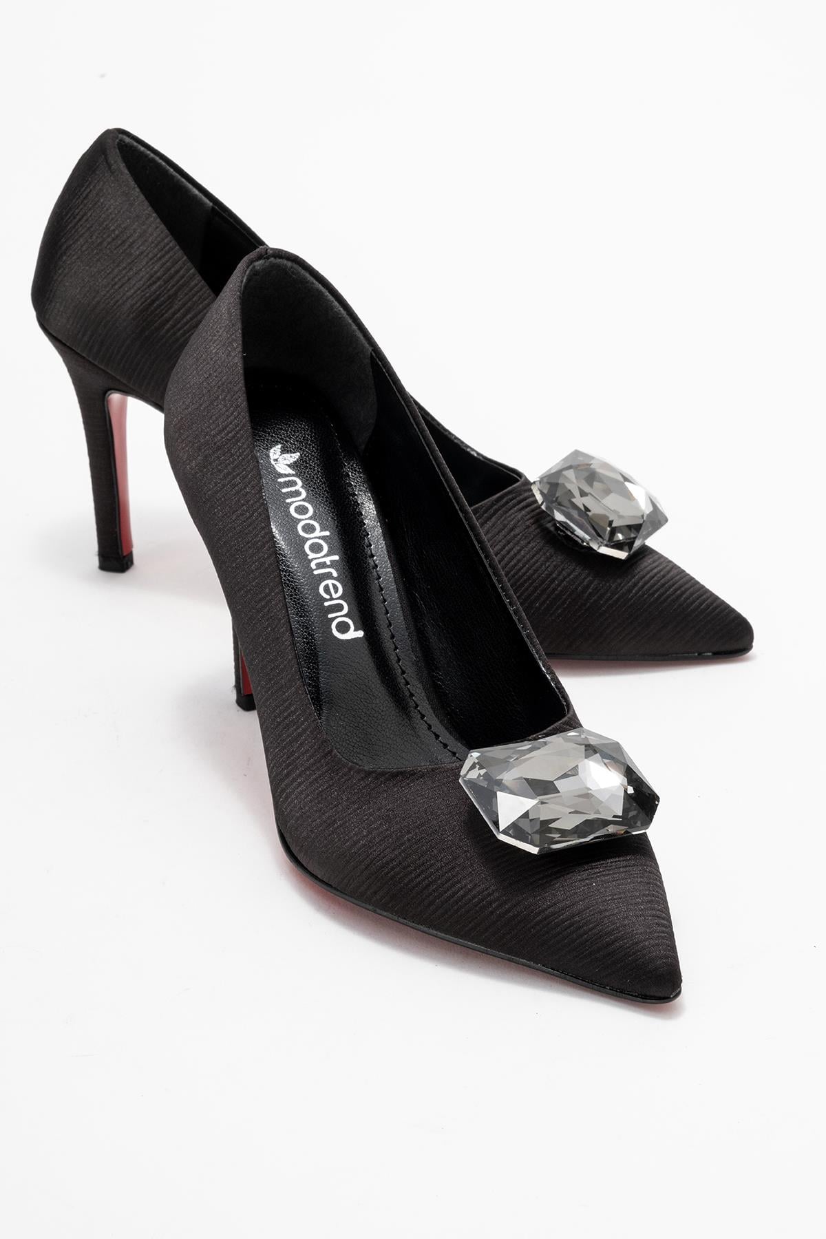 Elmas Taşlı Kadın Stiletto Ayakkabı SİYAH