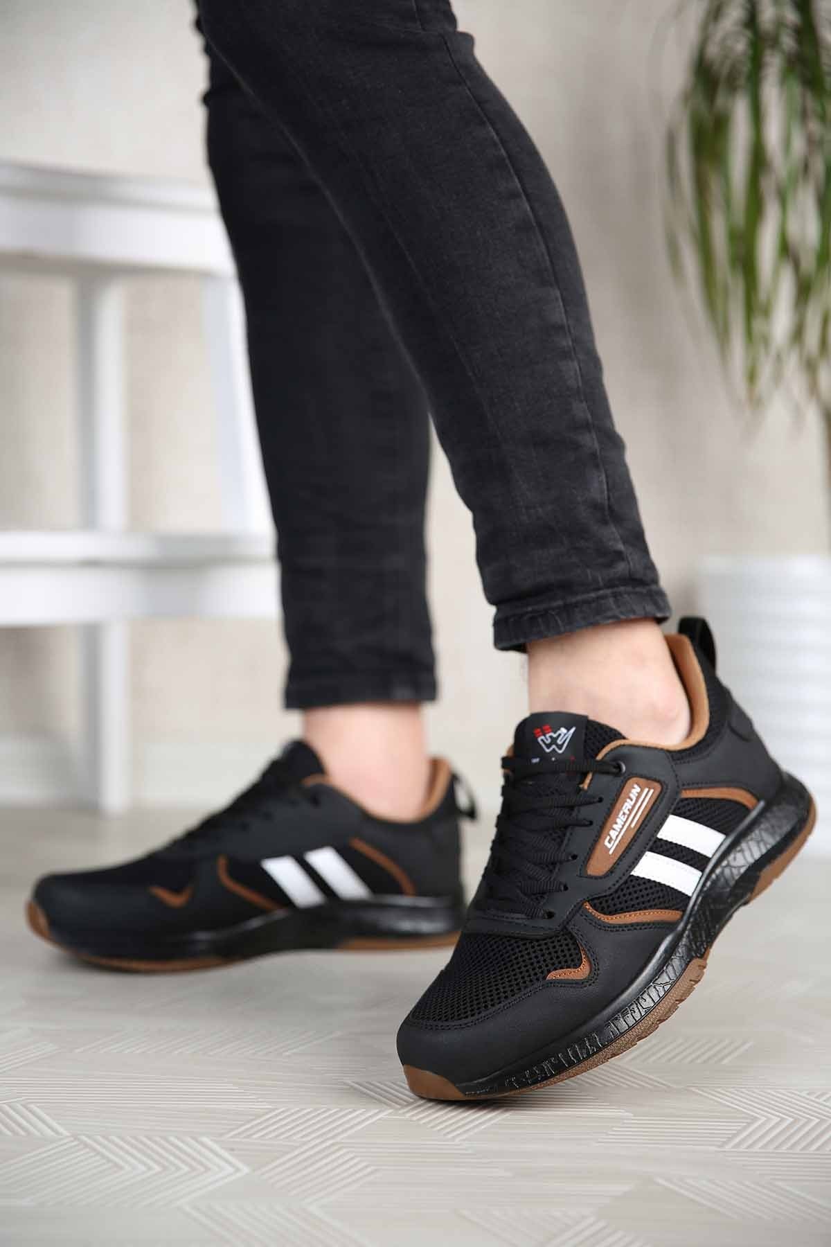 Erkek Anorak Spor Ayakkabı SİYAH BEYAZ TABA