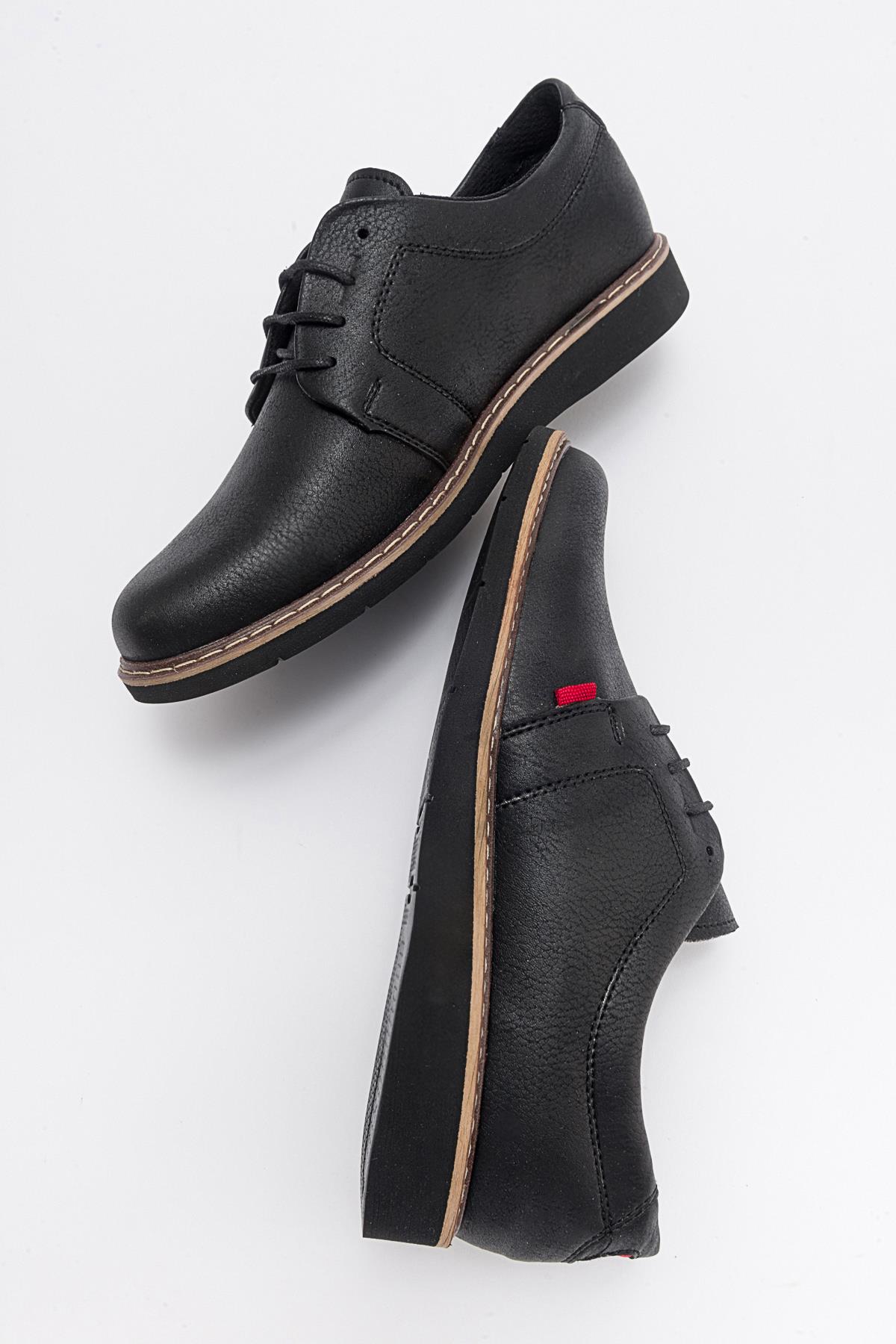 Erkek Dikişli Ayakkabı SİYAH SİYAH