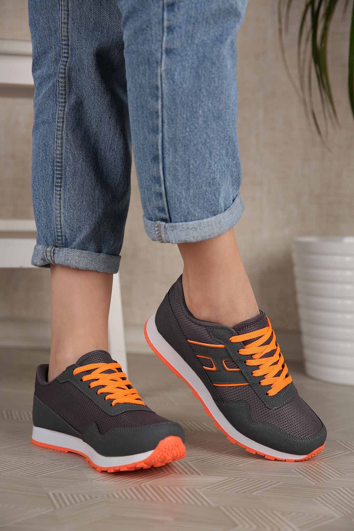 Kadın Anorak Spor Ayakkabı FÜME ORANJ