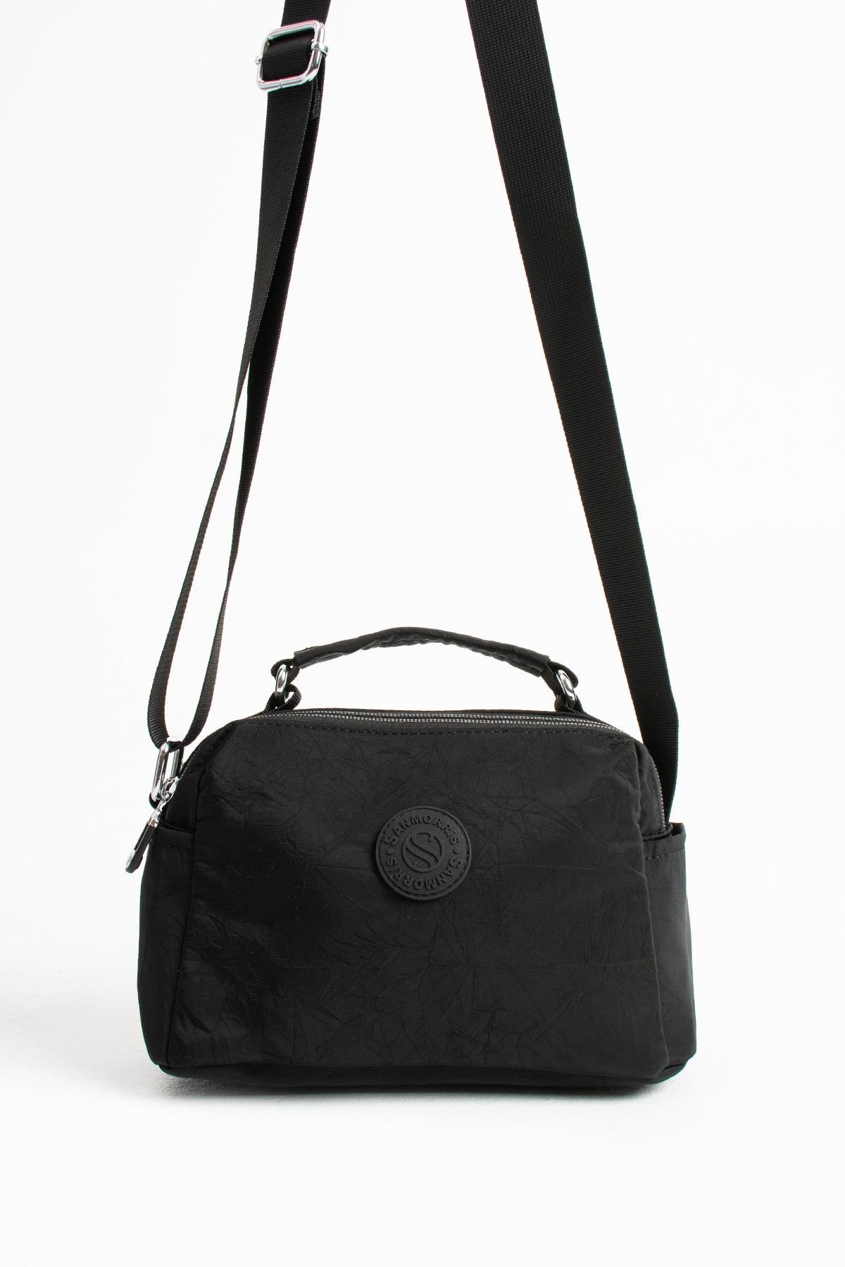 Kadın Günlük, Su geçirmez Paraşüt Kumaş Ayarlanabilir Çapraz Askılı Çanta SİYAH