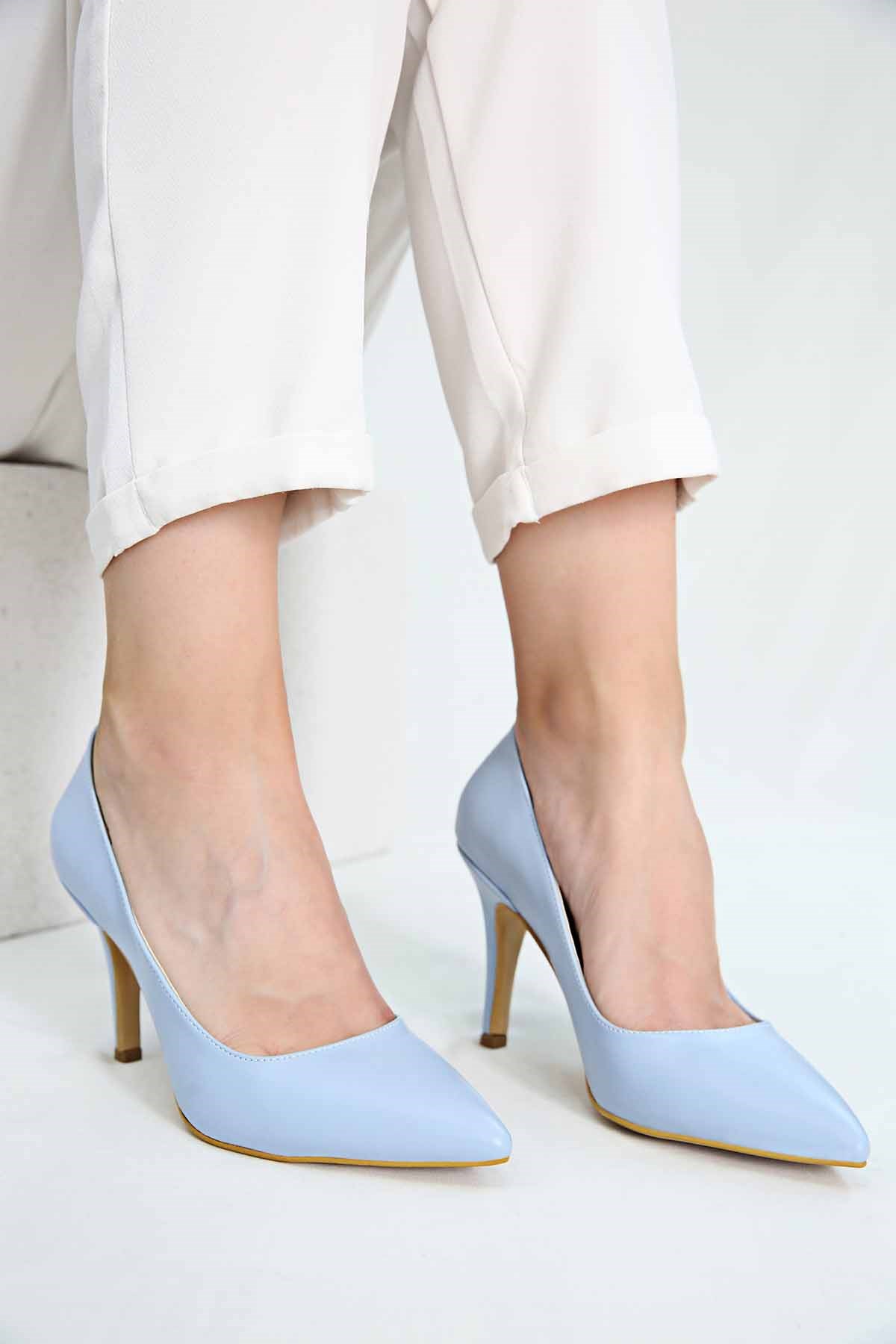 Kadın Sivri Burunlu Stiletto BEBE MAVİ