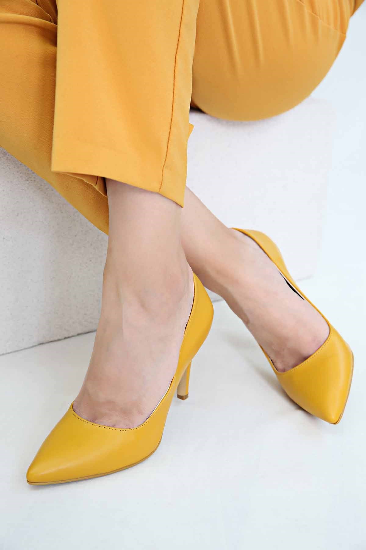 Kadın Sivri Burunlu Stiletto HARDAL CİLT