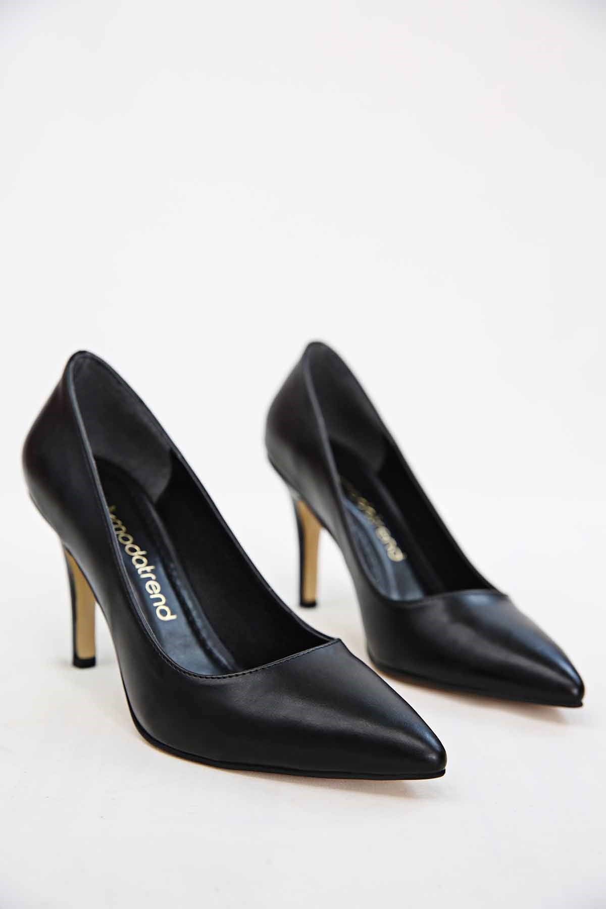 Kadın Sivri Burunlu Stiletto SİYAH CİLT