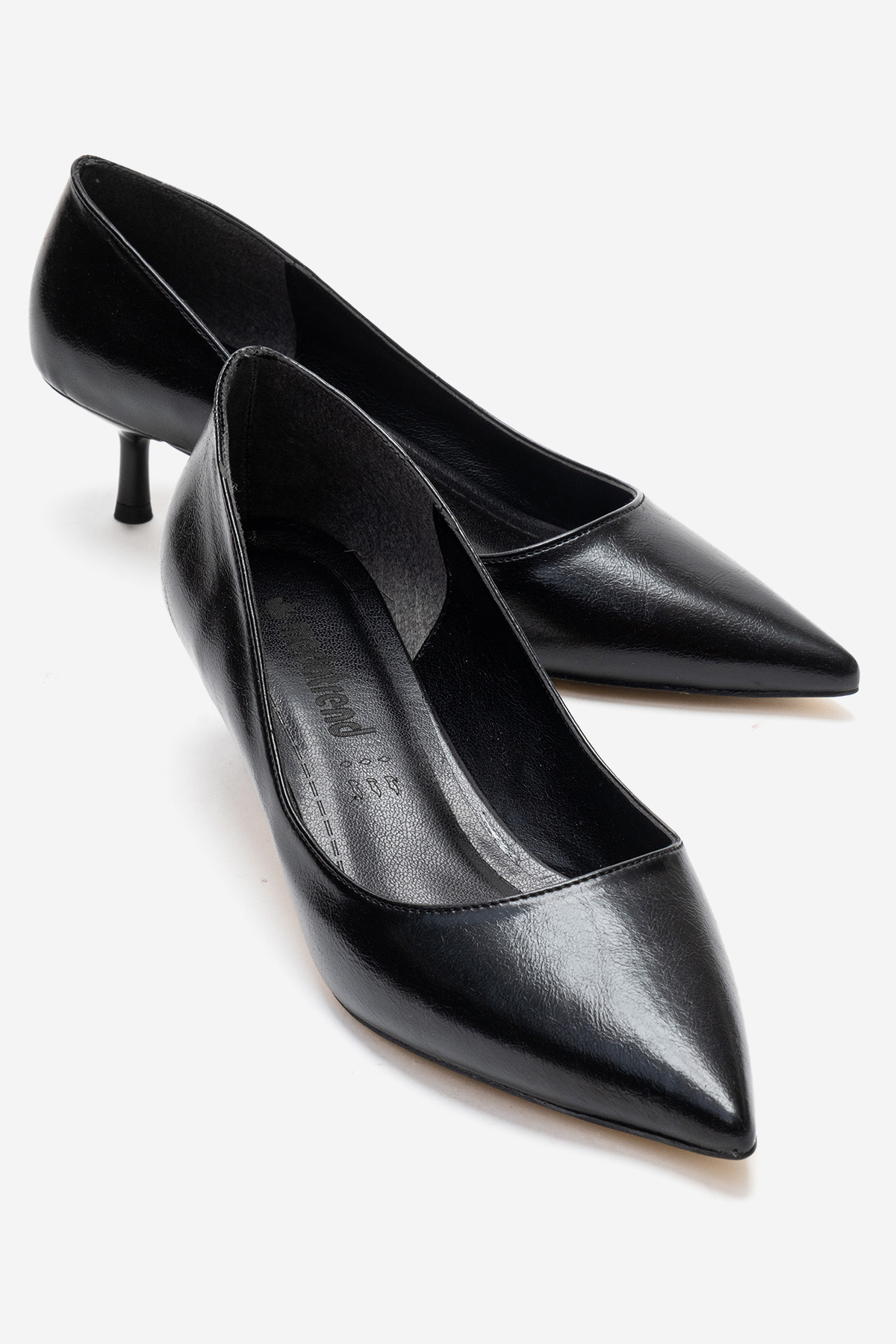 Kadın Sivri Burunlu Stiletto SİYAH KIRIŞIK