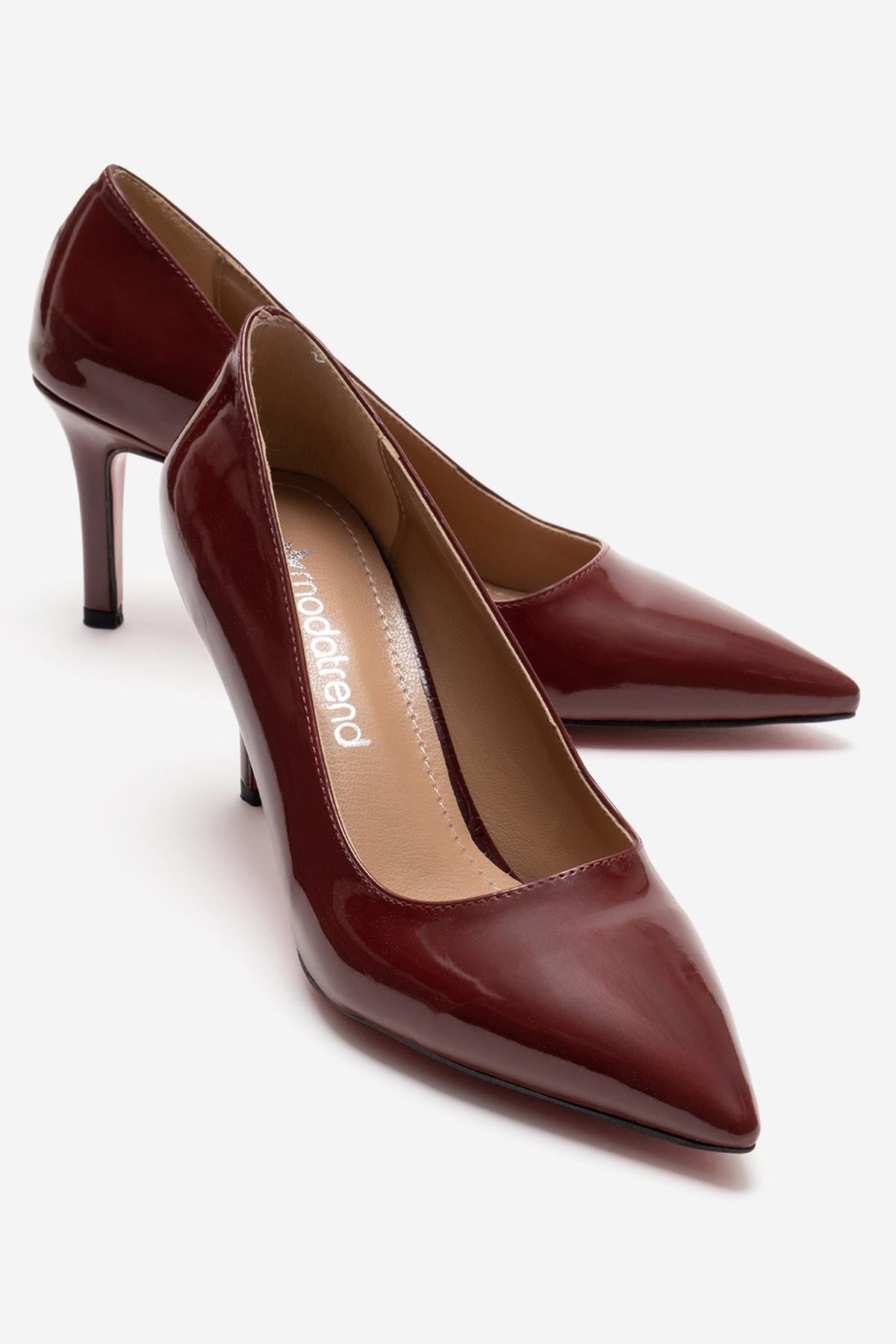 Kadın Stiletto Ayakkabı BORDO RUGAN