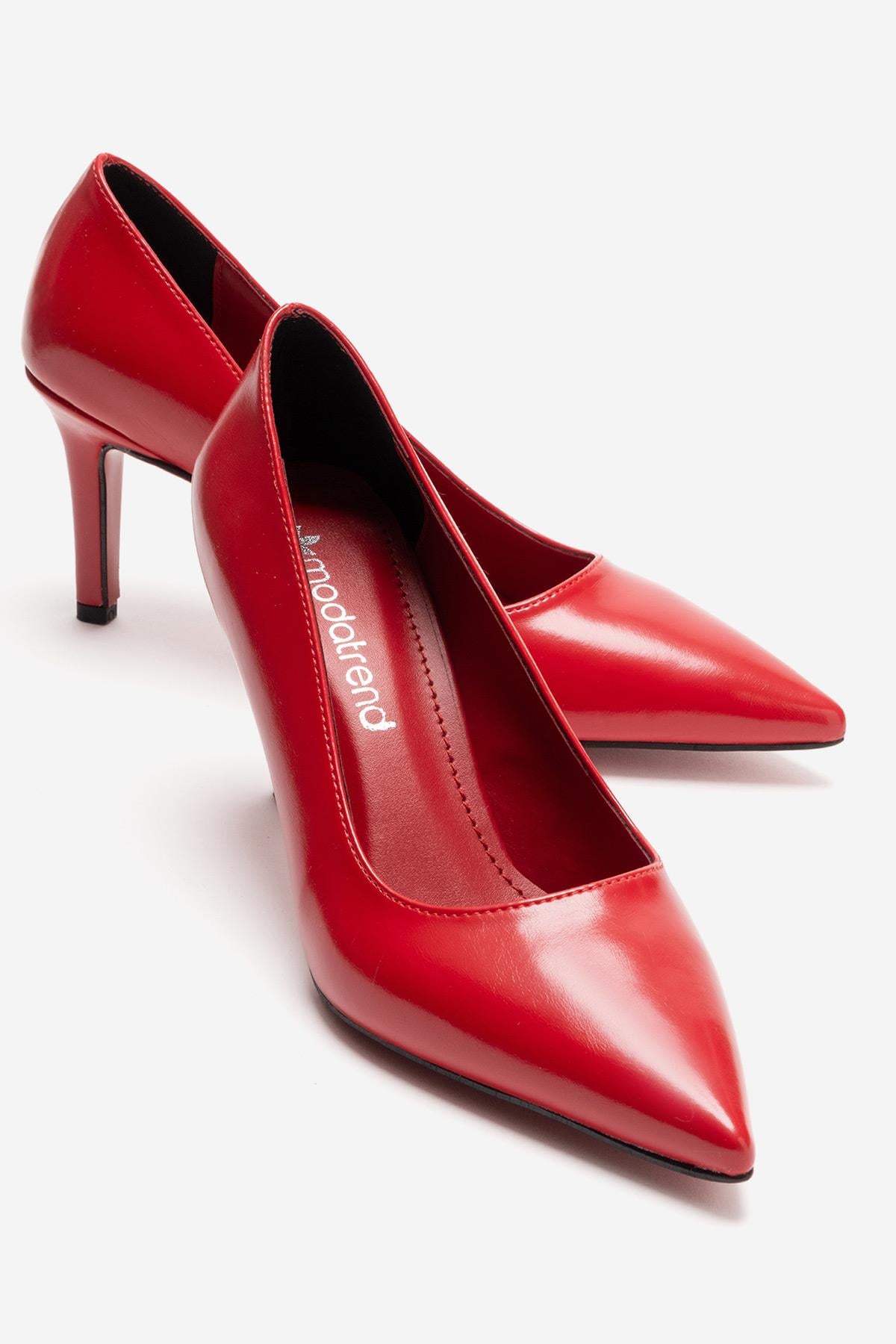 Kadın Stiletto Ayakkabı KIRMIZI KIRIŞIK